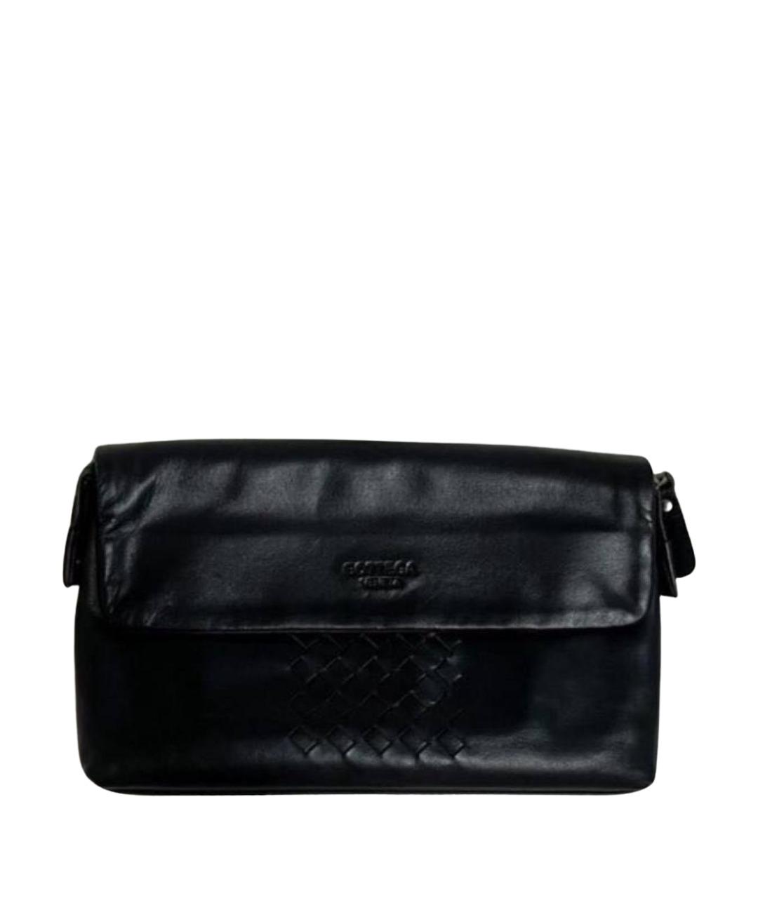 BOTTEGA VENETA Черная кожаная барсетка, фото 1