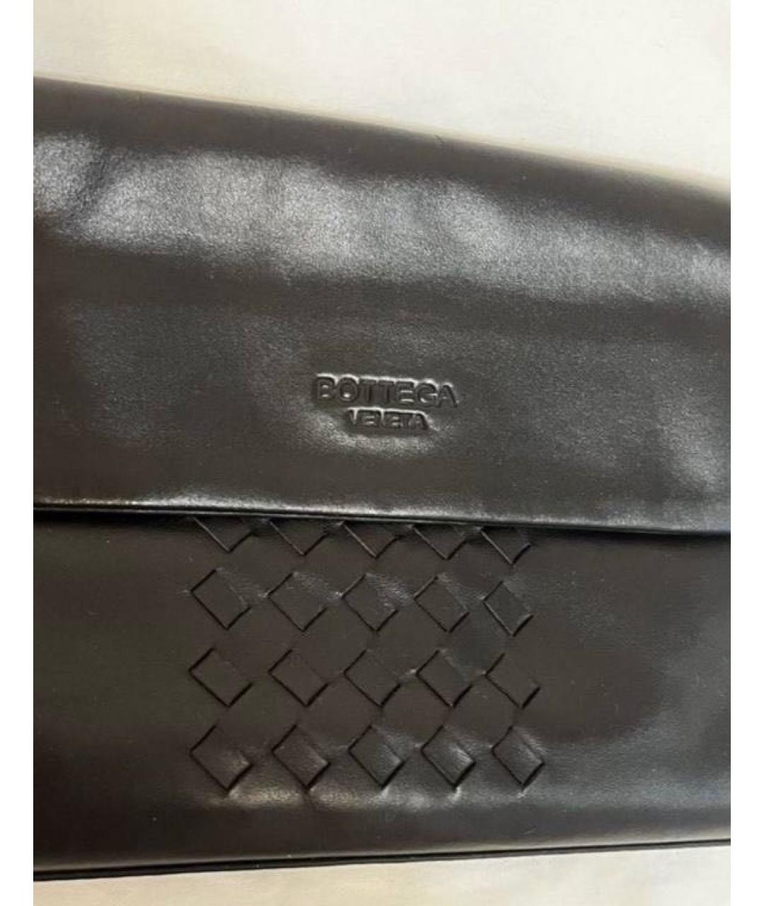 BOTTEGA VENETA Черная кожаная барсетка, фото 6