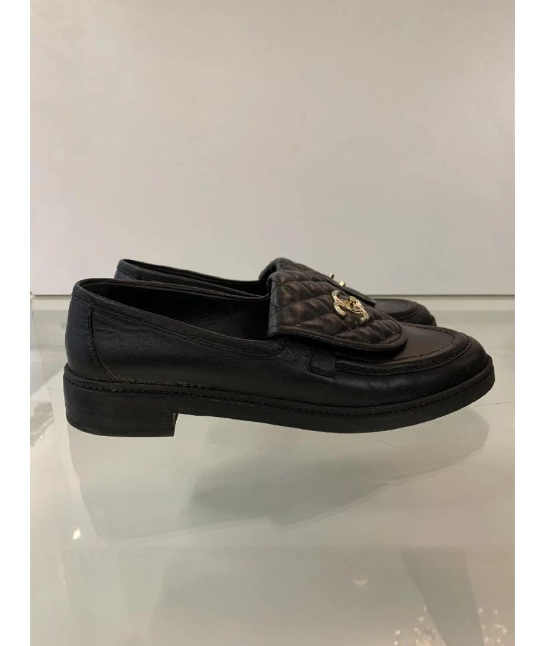 CHANEL Черные кожаные лоферы, фото 10