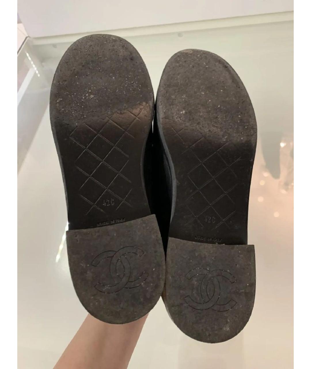 CHANEL Черные кожаные лоферы, фото 7