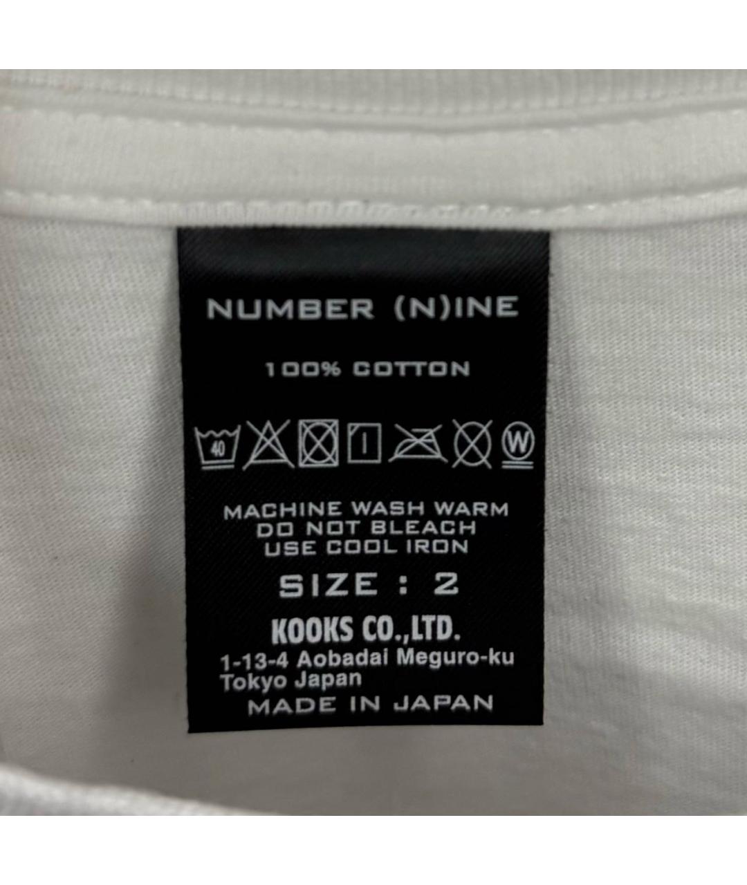 NUMBER (N)INE Белая хлопковая футболка, фото 4