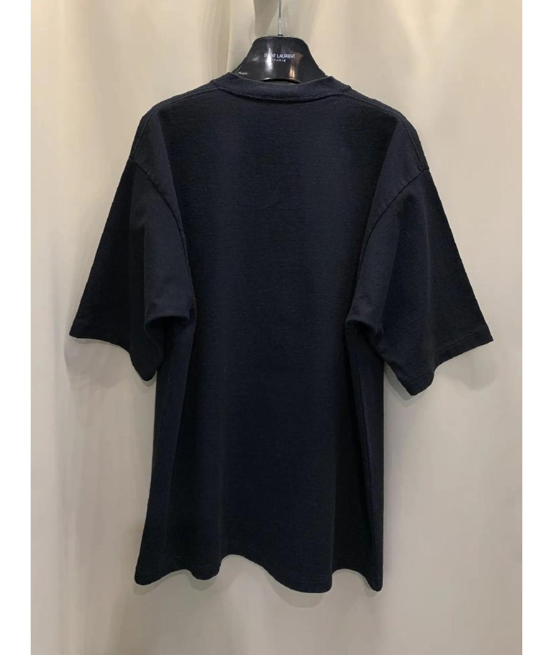 BALENCIAGA Черная хлопковая футболка, фото 2