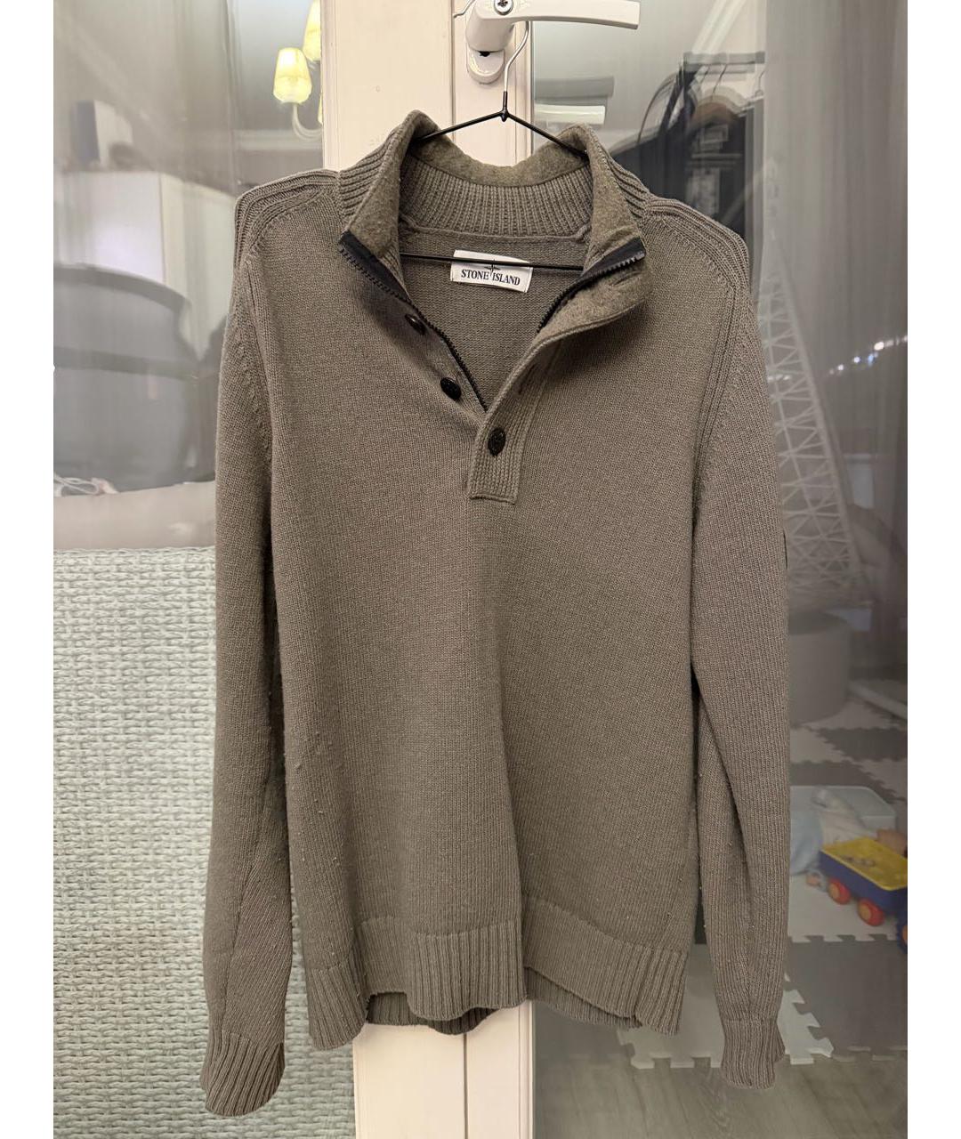 STONE ISLAND Хаки шерстяной джемпер / свитер, фото 9