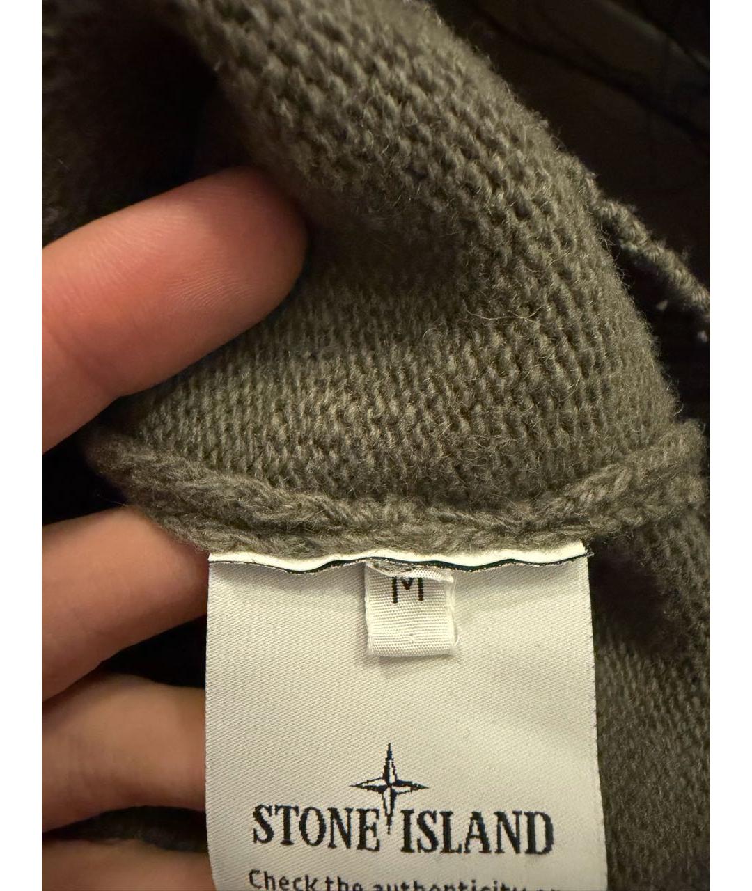STONE ISLAND Хаки шерстяной джемпер / свитер, фото 5