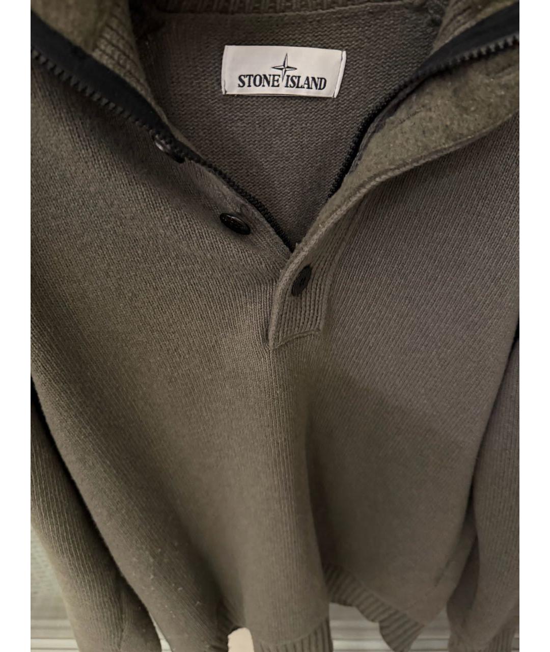 STONE ISLAND Хаки шерстяной джемпер / свитер, фото 3