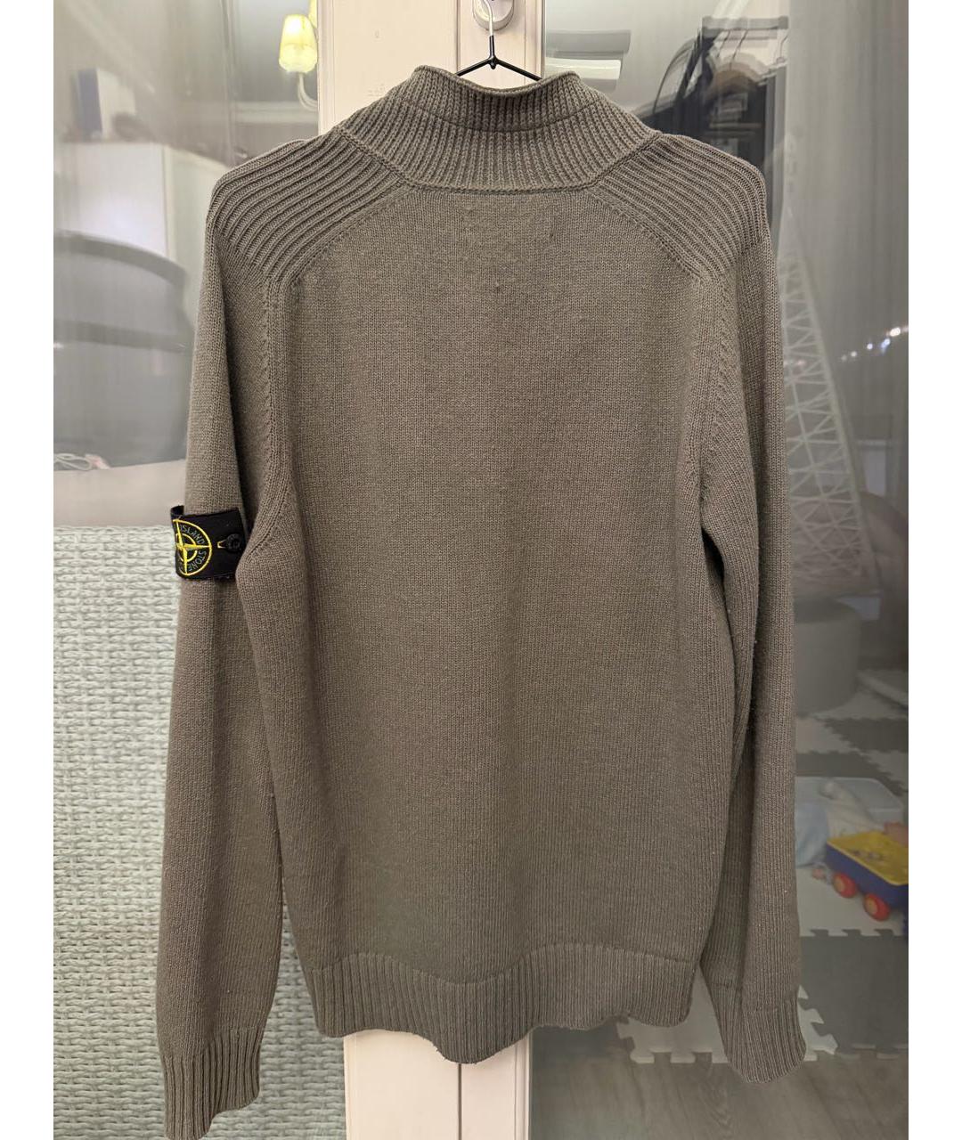 STONE ISLAND Хаки шерстяной джемпер / свитер, фото 2