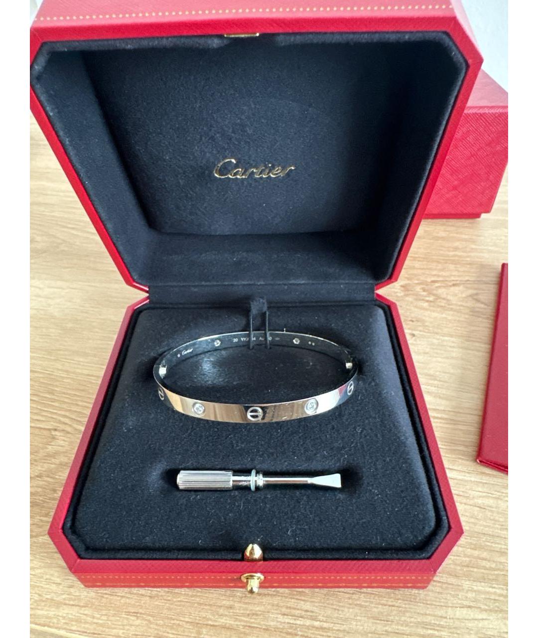 CARTIER Белый браслет из белого золота, фото 4