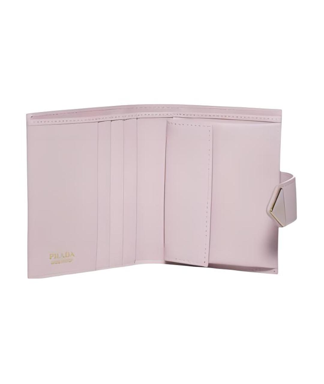 PRADA Розовый кожаный кошелек, фото 4