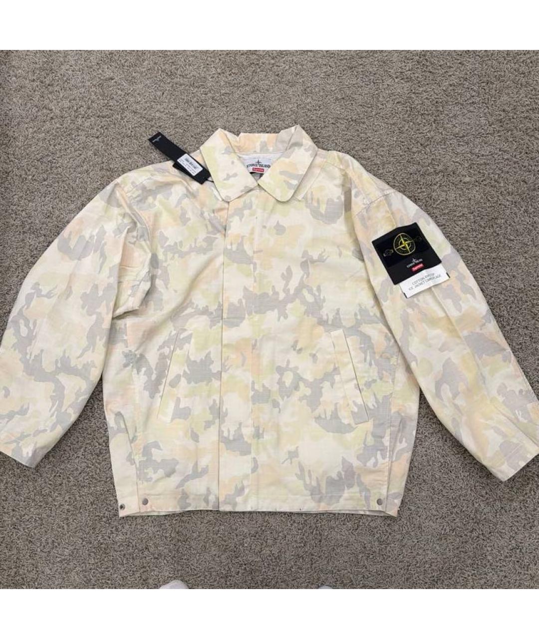 STONE ISLAND Бежевая хлопковая куртка, фото 5