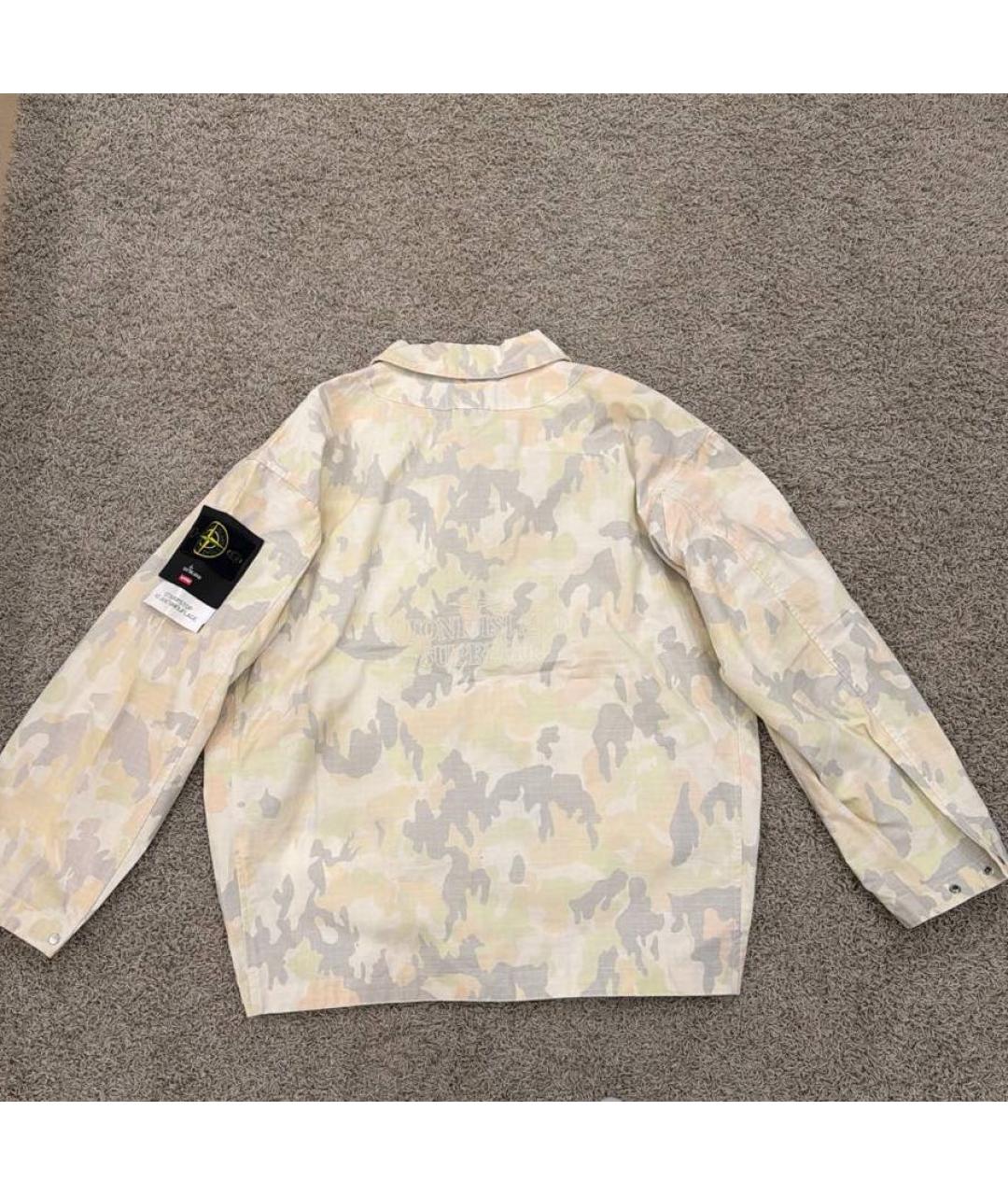 STONE ISLAND Бежевая хлопковая куртка, фото 2