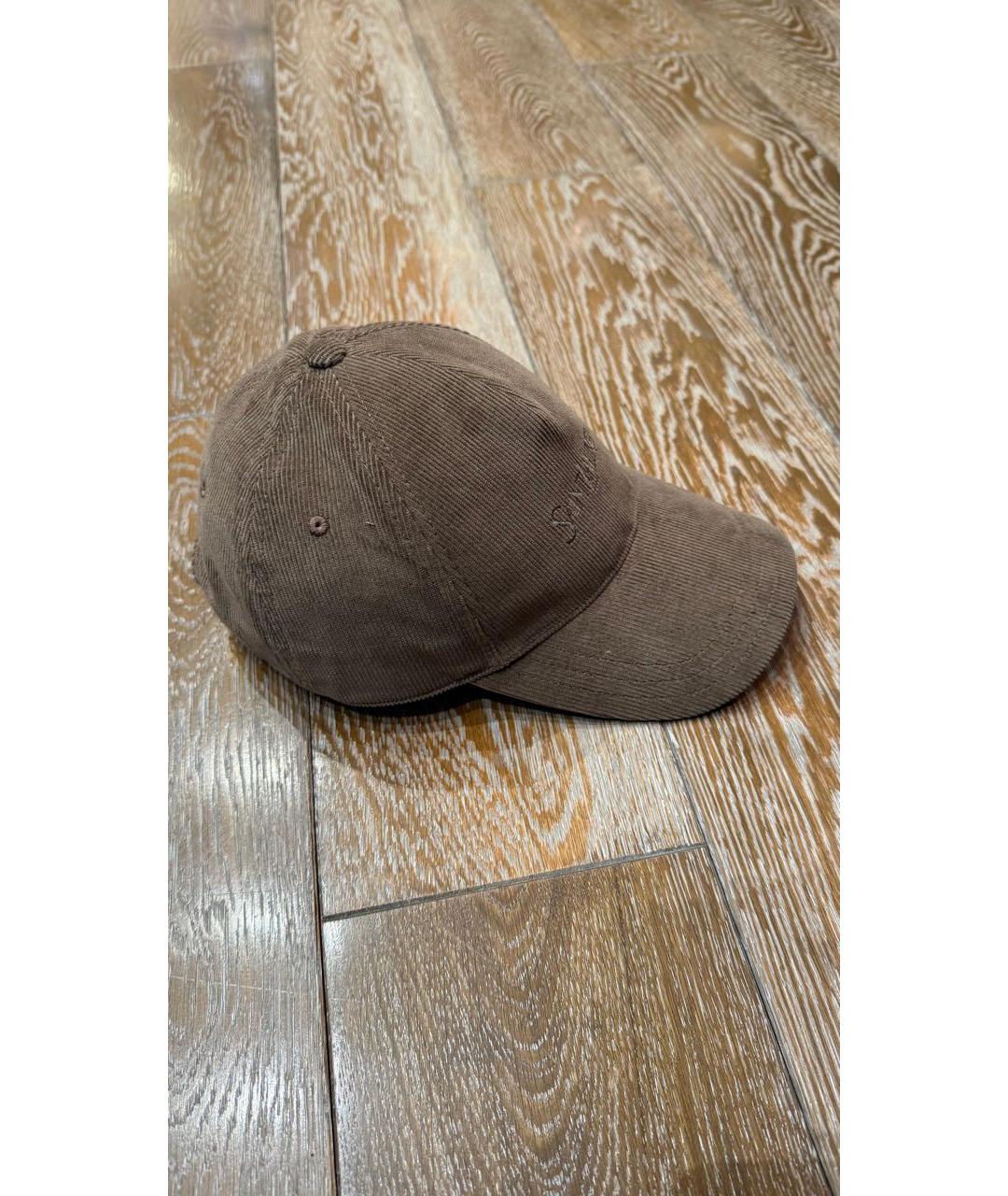 SAINT LAURENT Хаки бархатная кепка, фото 2
