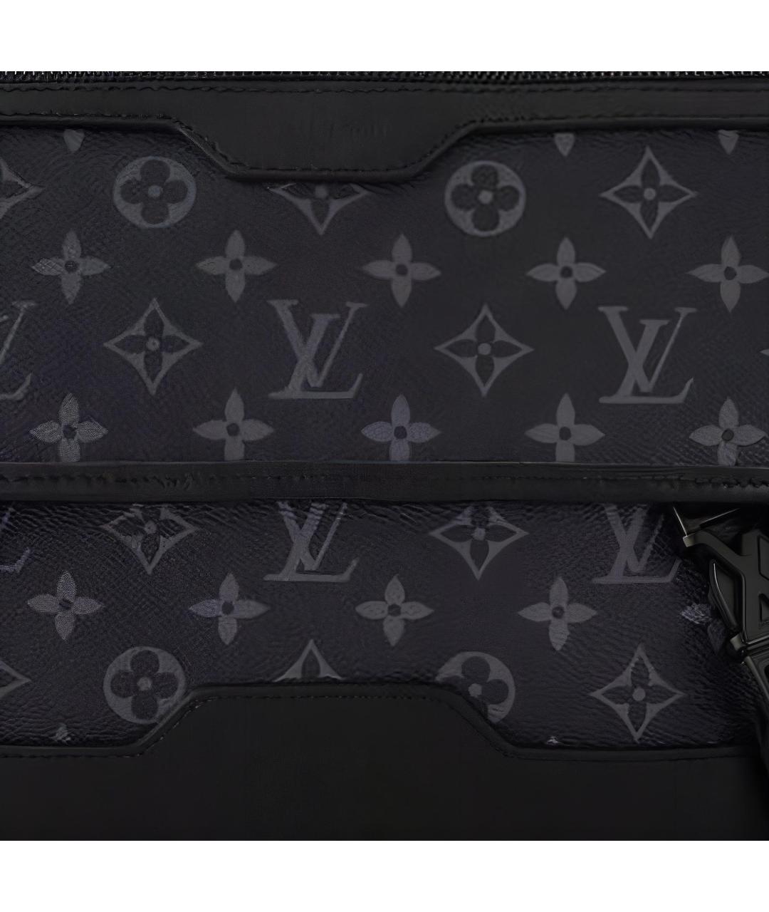 LOUIS VUITTON Черная сумка на плечо из канвы, фото 4
