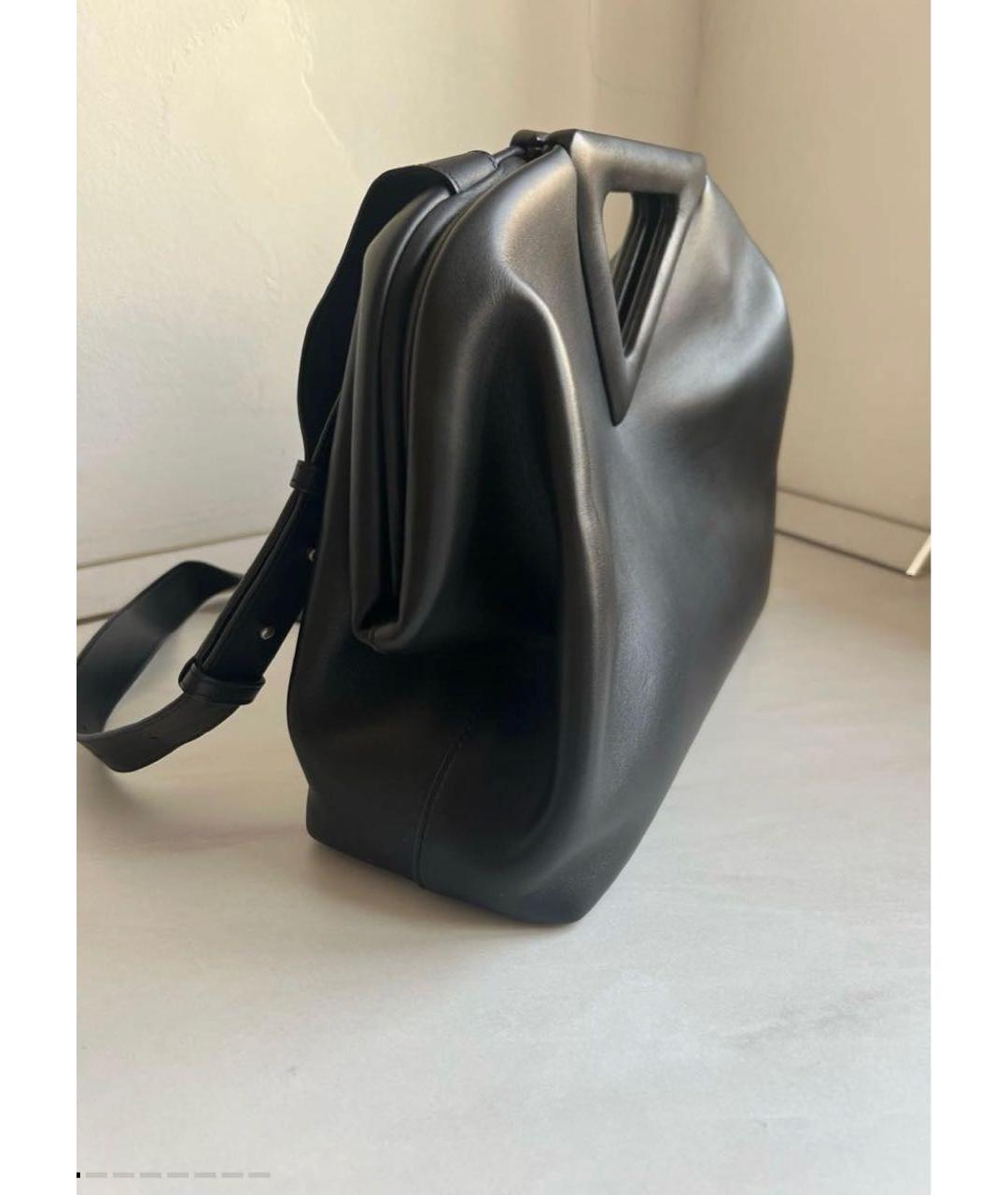 BOTTEGA VENETA Черная кожаная сумка с короткими ручками, фото 3