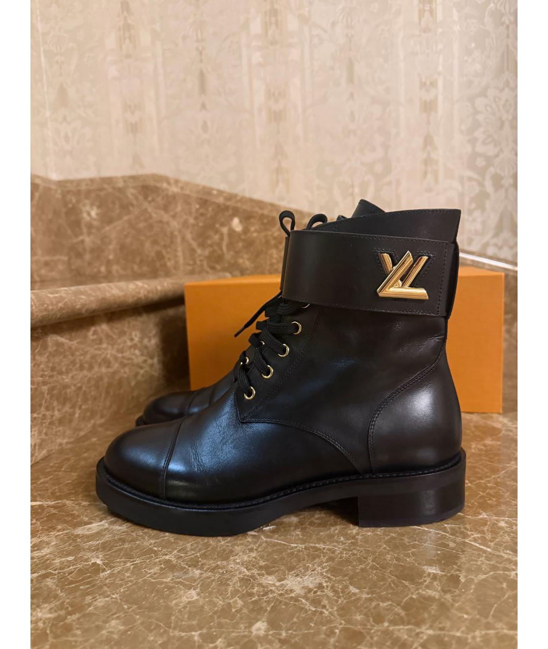 LOUIS VUITTON Черные кожаные ботинки, фото 6
