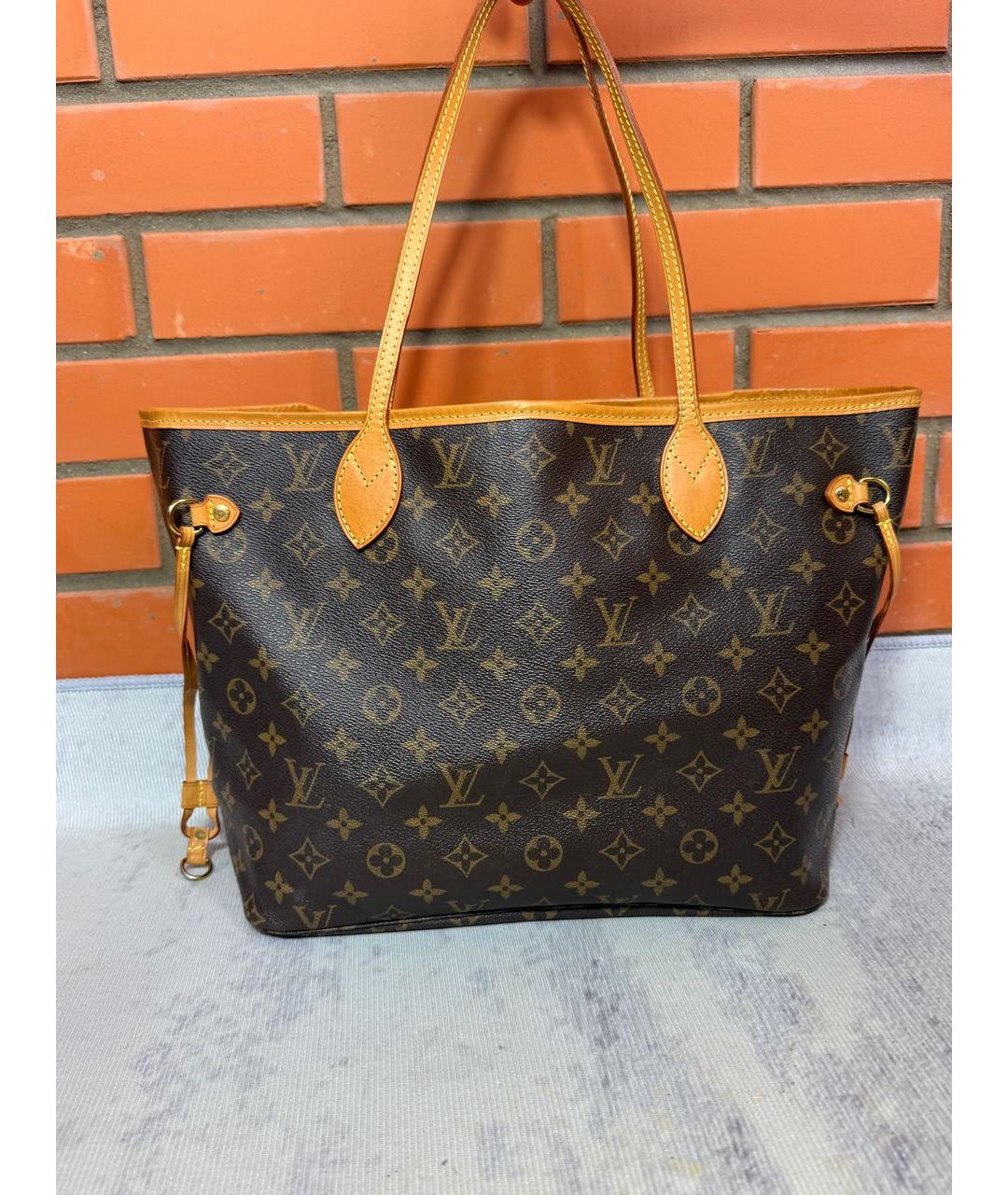 LOUIS VUITTON Коричневая сумка тоут из канвы, фото 7
