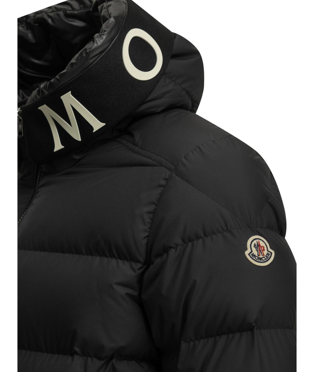 MONCLER Черный полиэстеровый пуховик, фото 3