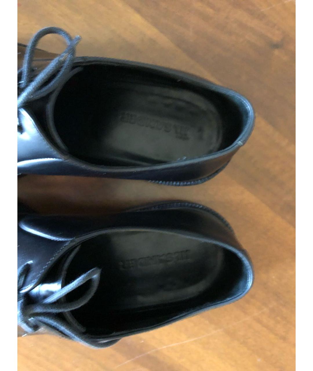 JIL SANDER Черные кожаные низкие ботинки, фото 4