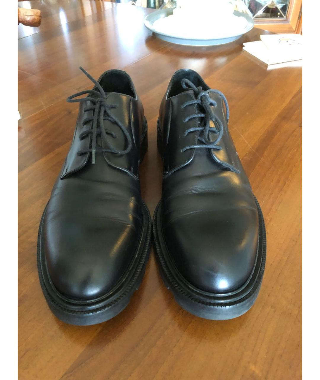 JIL SANDER Черные кожаные низкие ботинки, фото 3