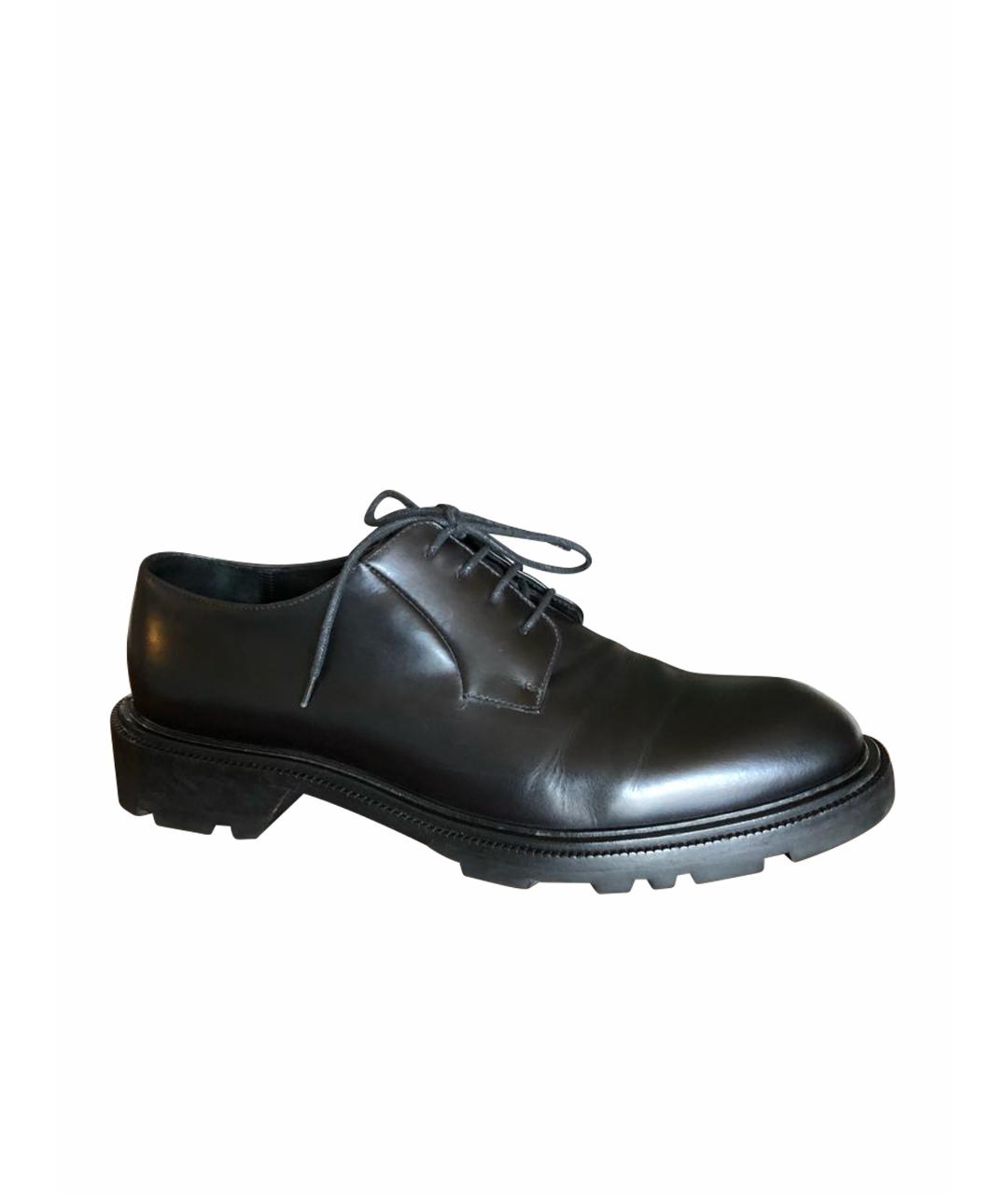 JIL SANDER Черные кожаные низкие ботинки, фото 1