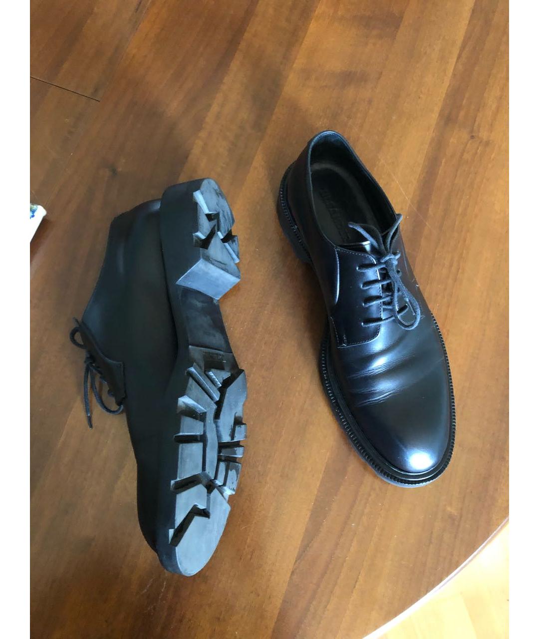 JIL SANDER Черные кожаные низкие ботинки, фото 2