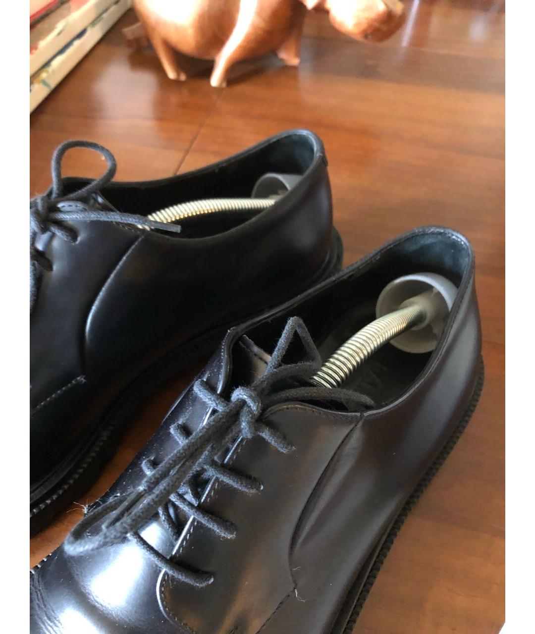JIL SANDER Черные кожаные низкие ботинки, фото 6