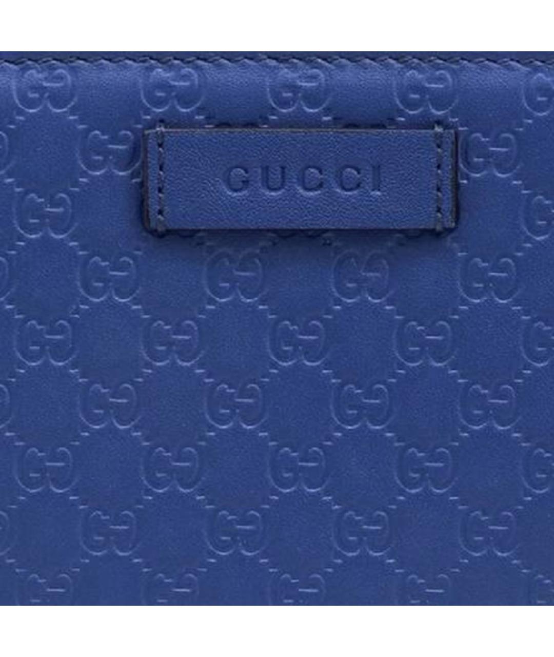 GUCCI Синий кожаный кошелек, фото 5