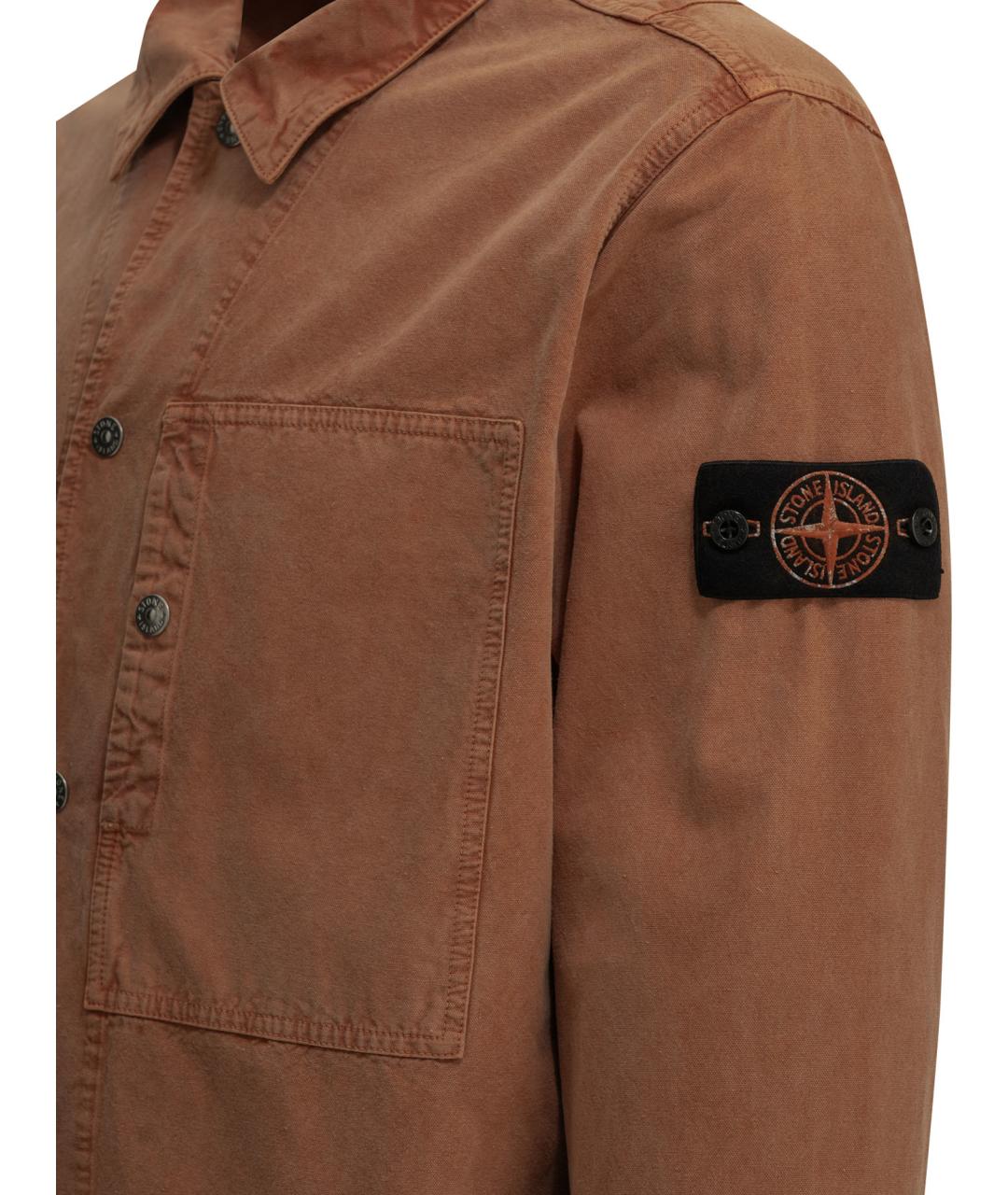 STONE ISLAND Оранжевая хлопковая куртка, фото 4