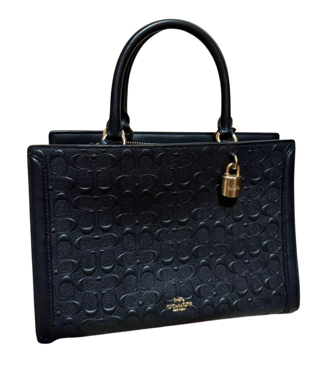 COACH Черная кожаная сумка тоут, фото 1