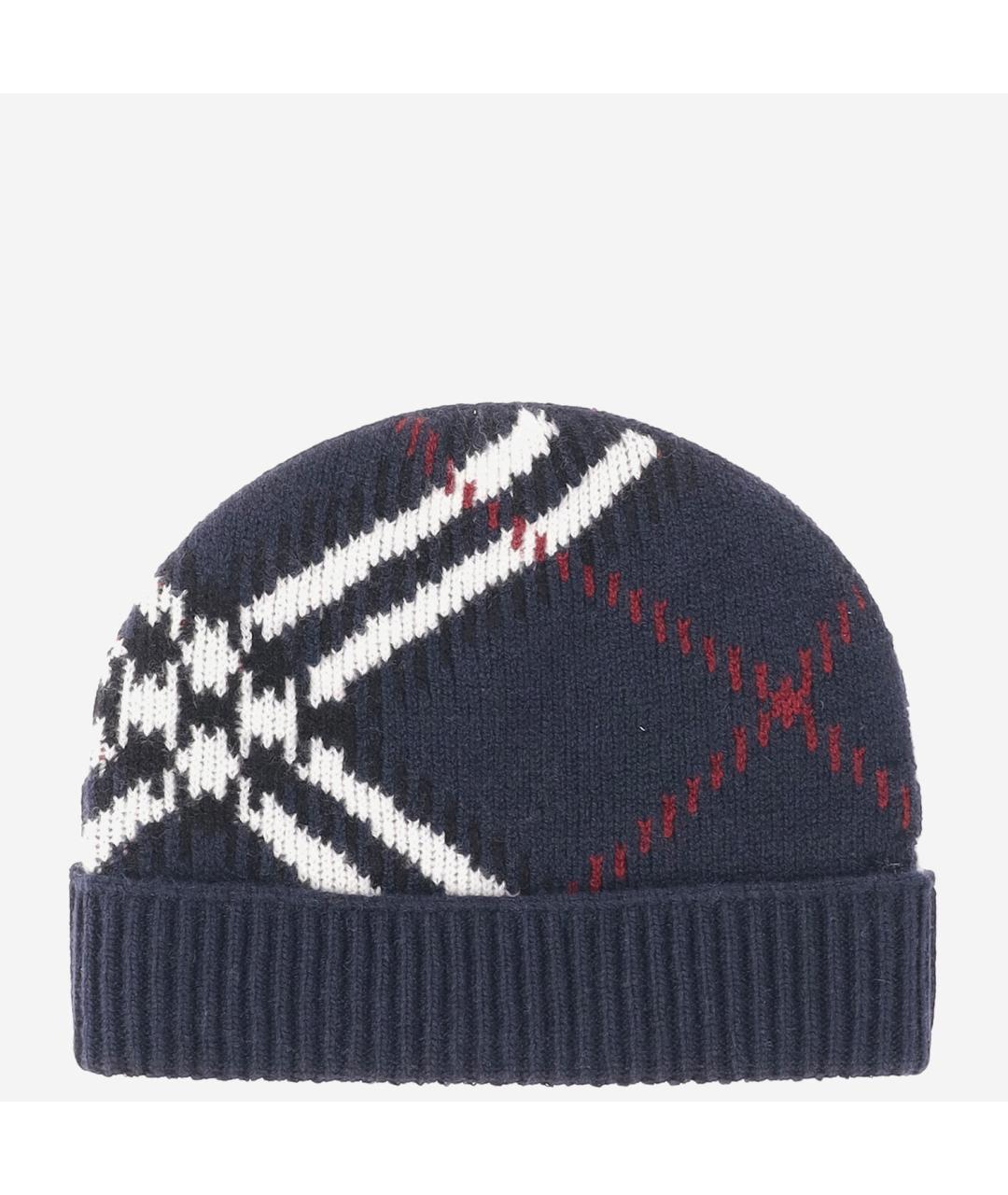 BURBERRY Синяя шерстяная шапка, фото 2
