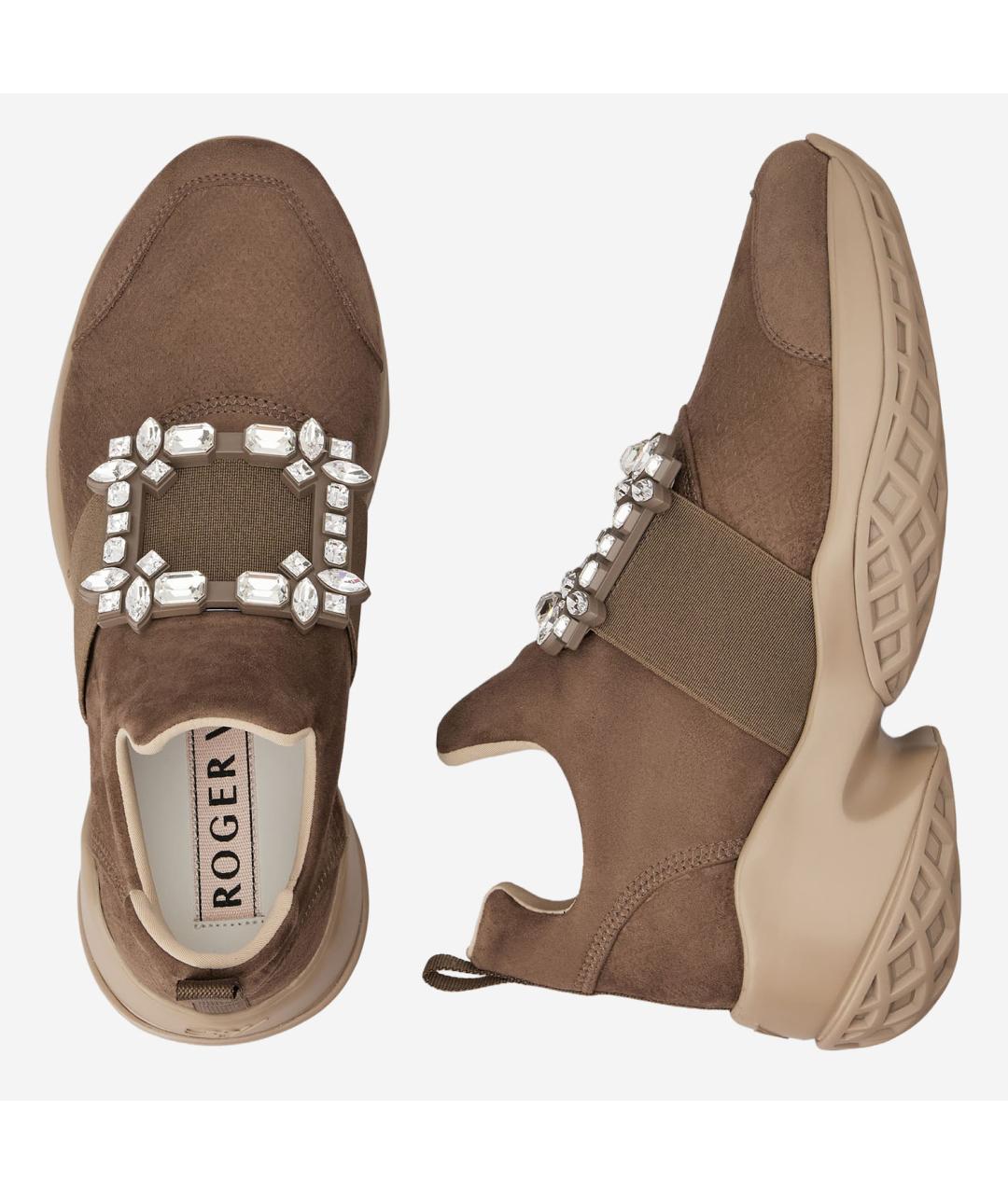 ROGER VIVIER Коричневые замшевые кроссовки, фото 2