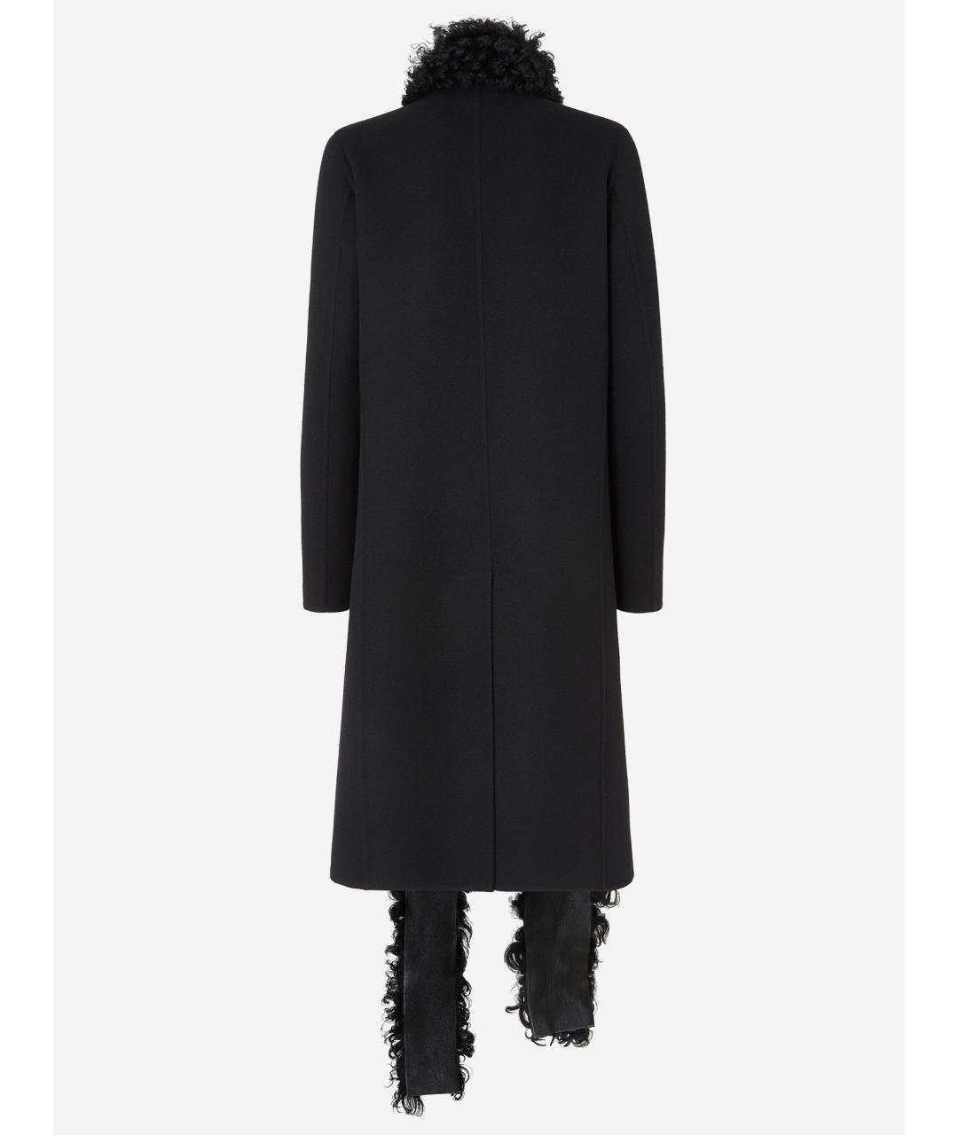 FENDI Черное шерстяное пальто, фото 3