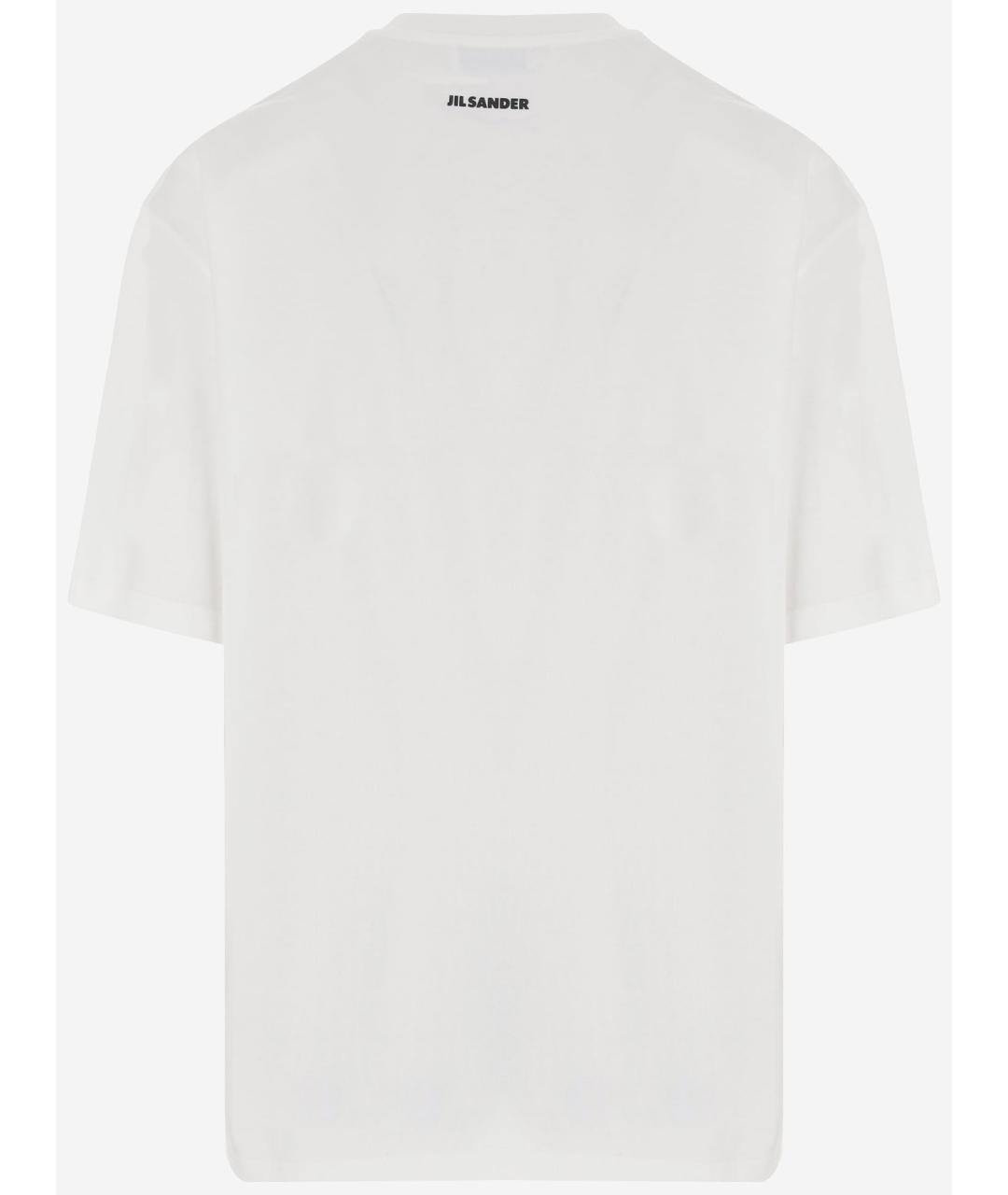 JIL SANDER Белая хлопковая футболка, фото 2