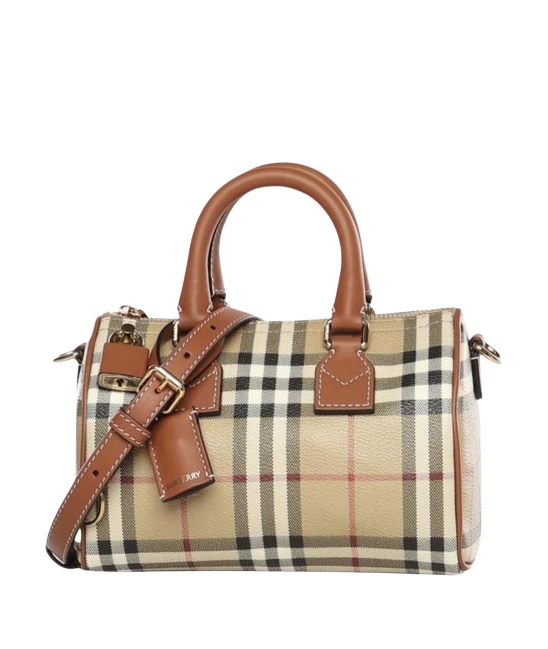 BURBERRY Коричневая хлопковая сумка с короткими ручками, фото 1