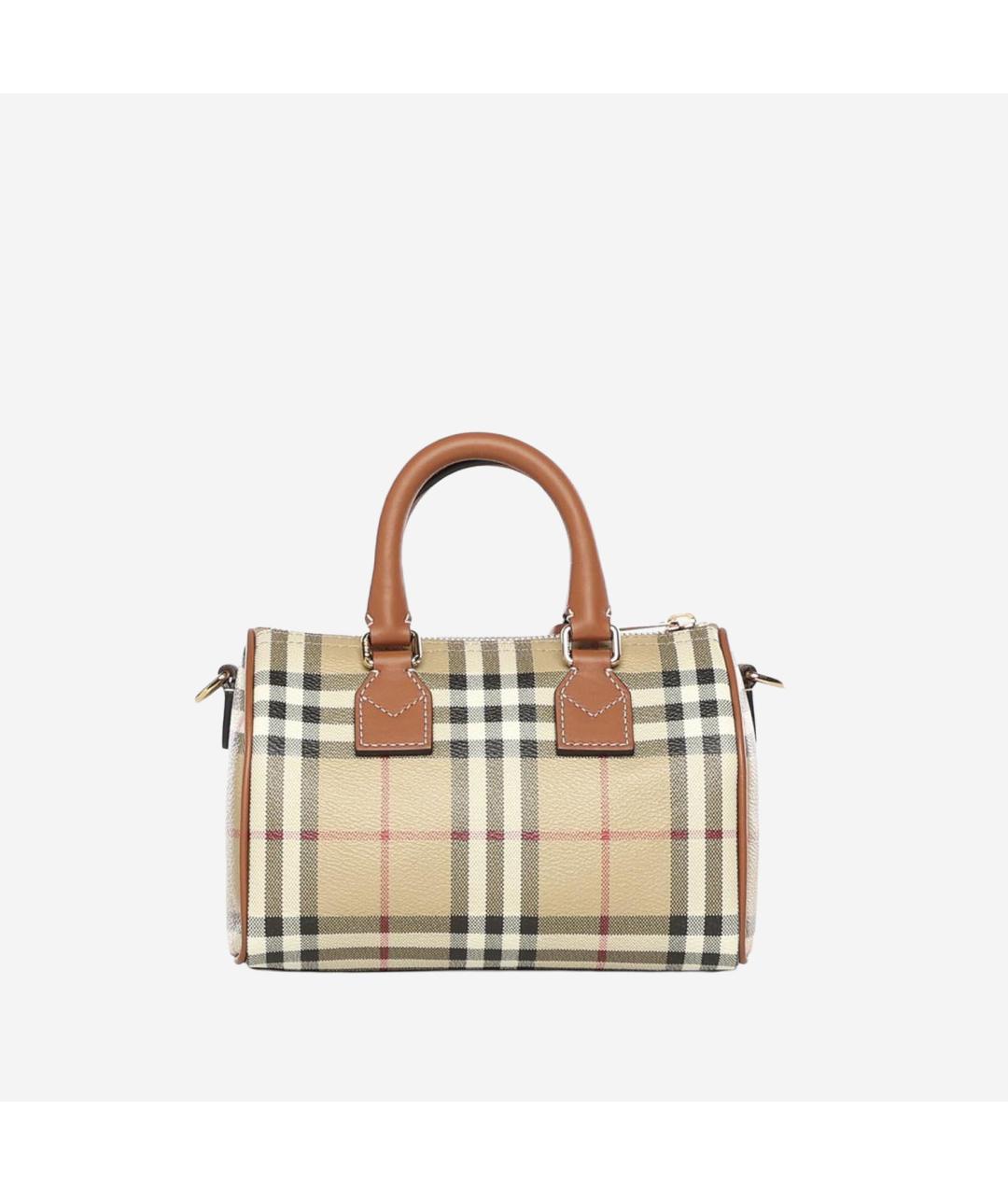 BURBERRY Коричневая хлопковая сумка с короткими ручками, фото 3