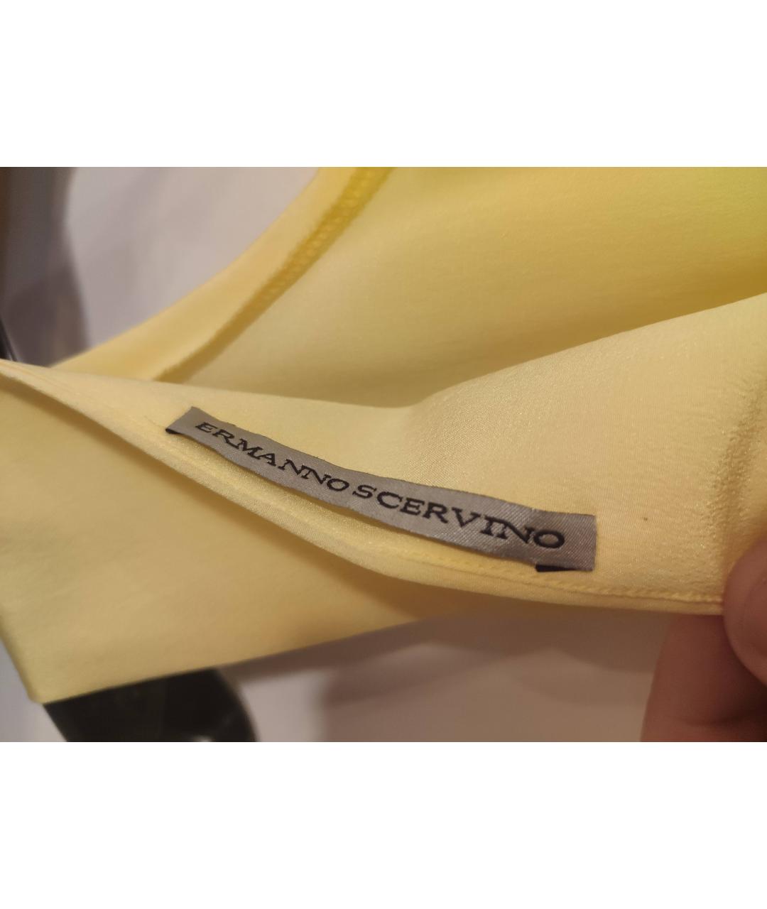 ERMANNO SCERVINO Желтый шелковый костюм с брюками, фото 3