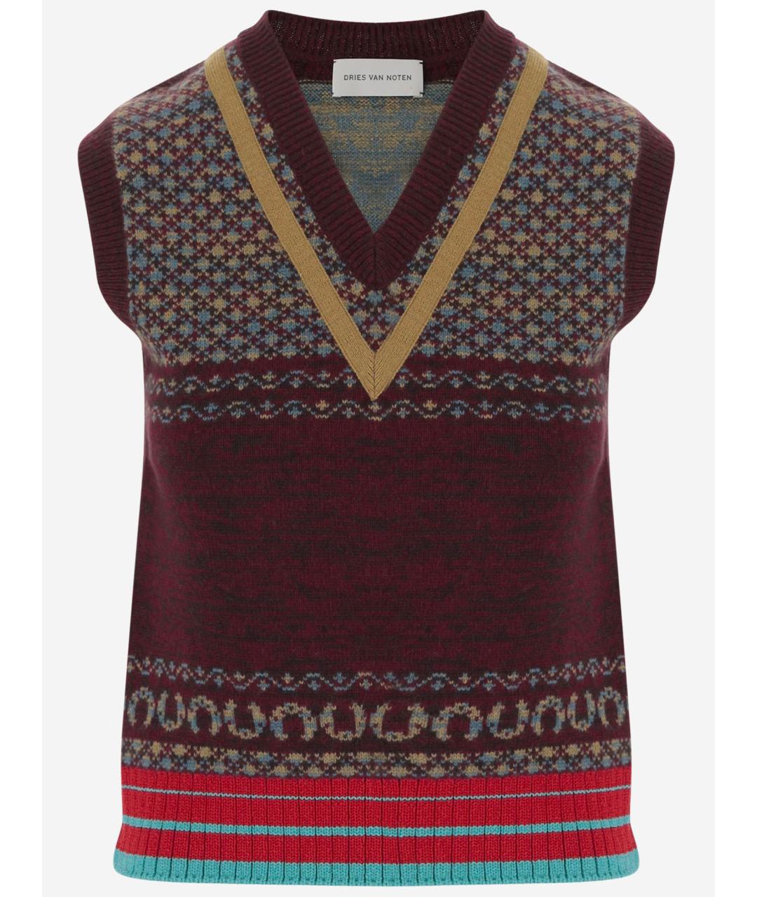 DRIES VAN NOTEN Мульти шерстяная жилетка, фото 1