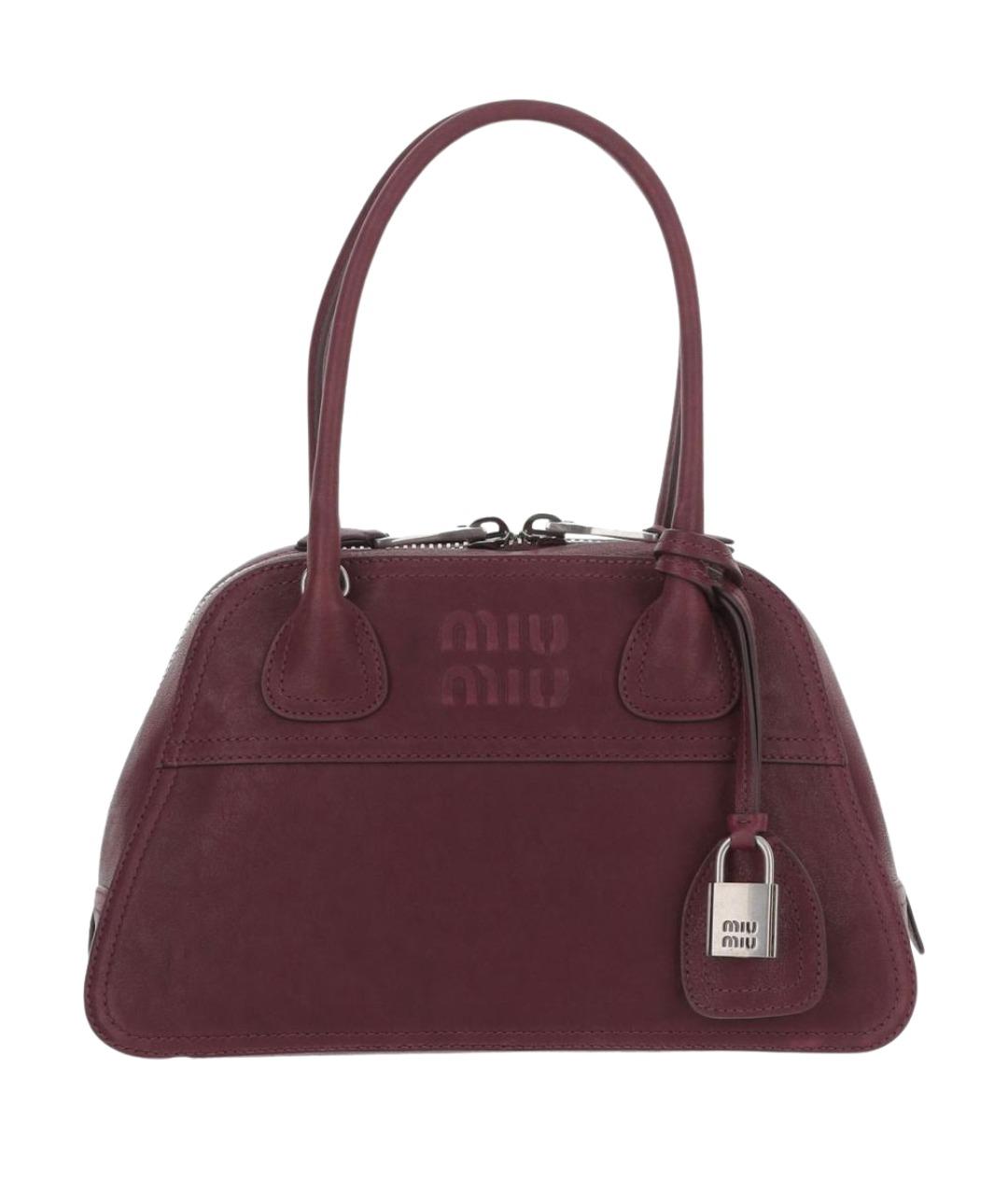 MIU MIU Бордовая кожаная сумка тоут, фото 1