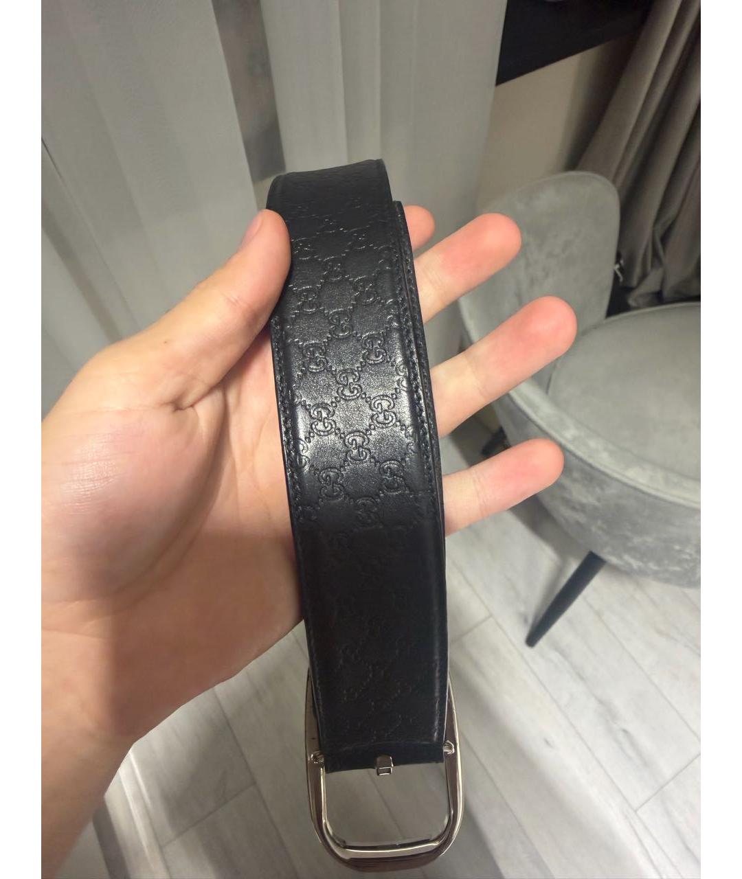 GUCCI Черный кожаный ремень, фото 7