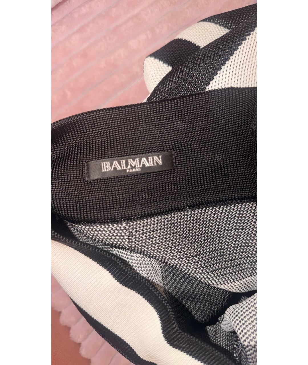 BALMAIN Черная вискозная юбка миди, фото 4