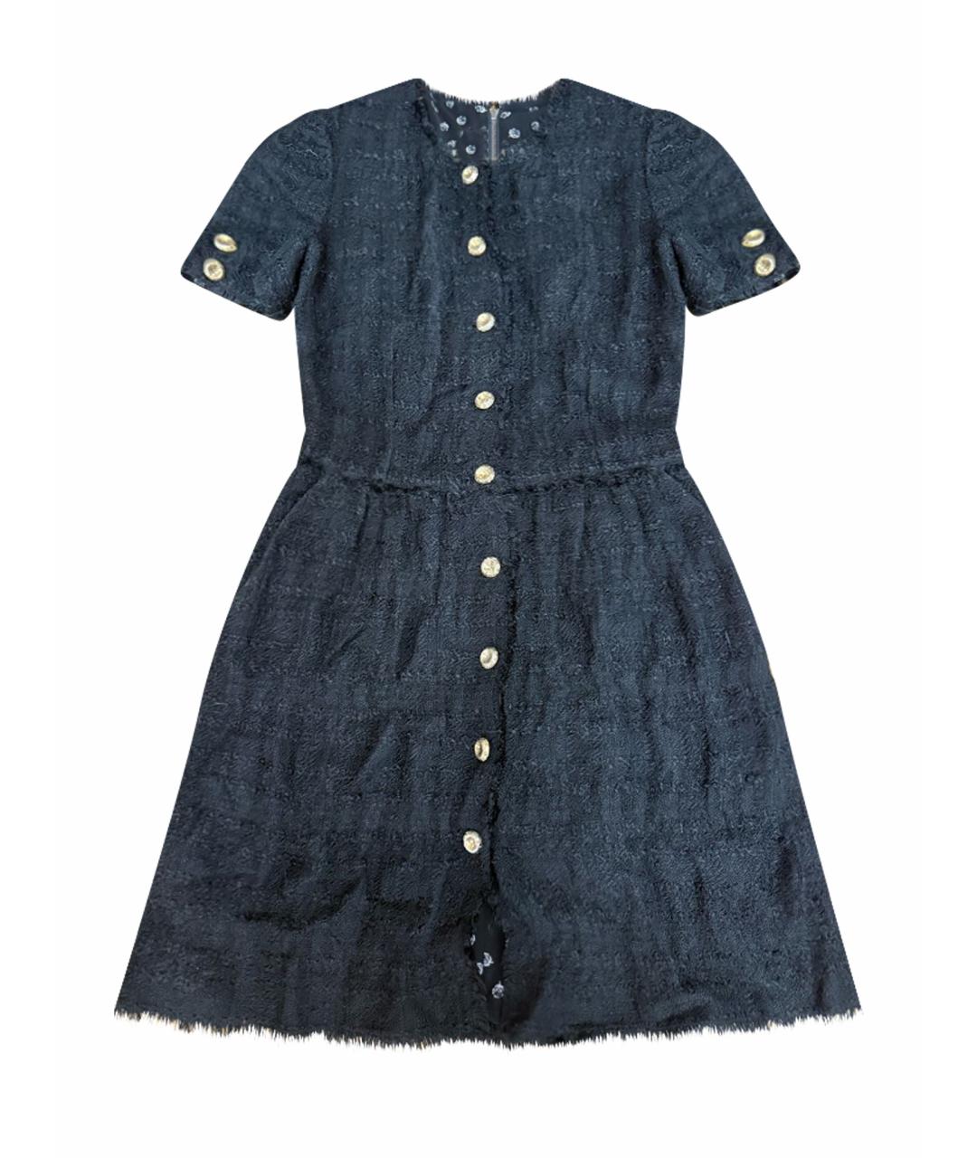 DOLCE&GABBANA Черное твидовое платье, фото 1