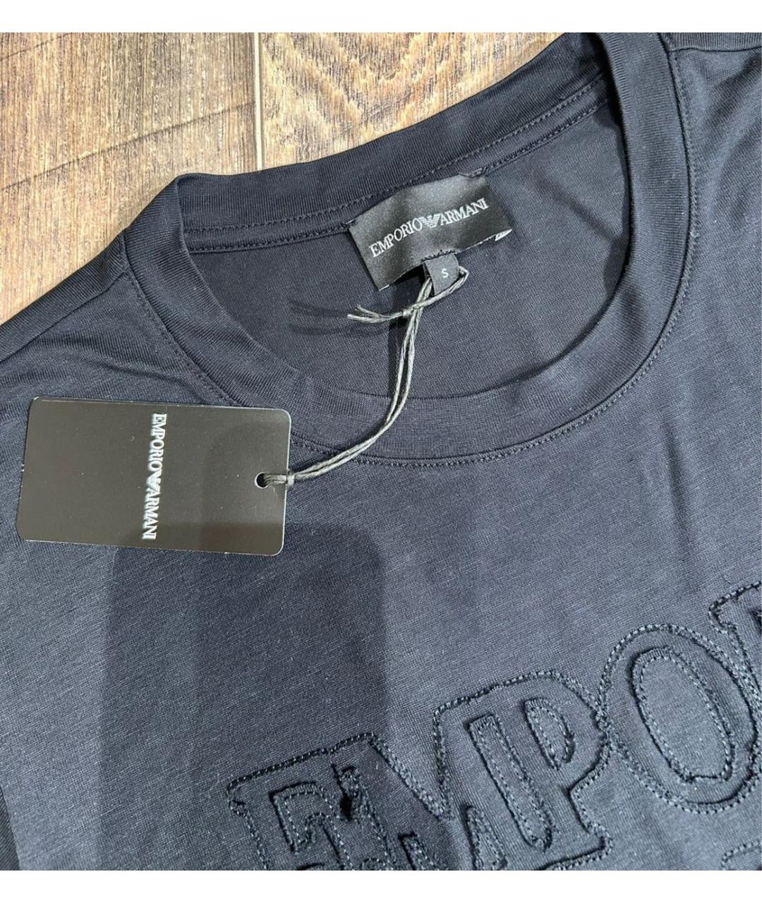 EMPORIO ARMANI Черная лиоцелловая футболка, фото 3