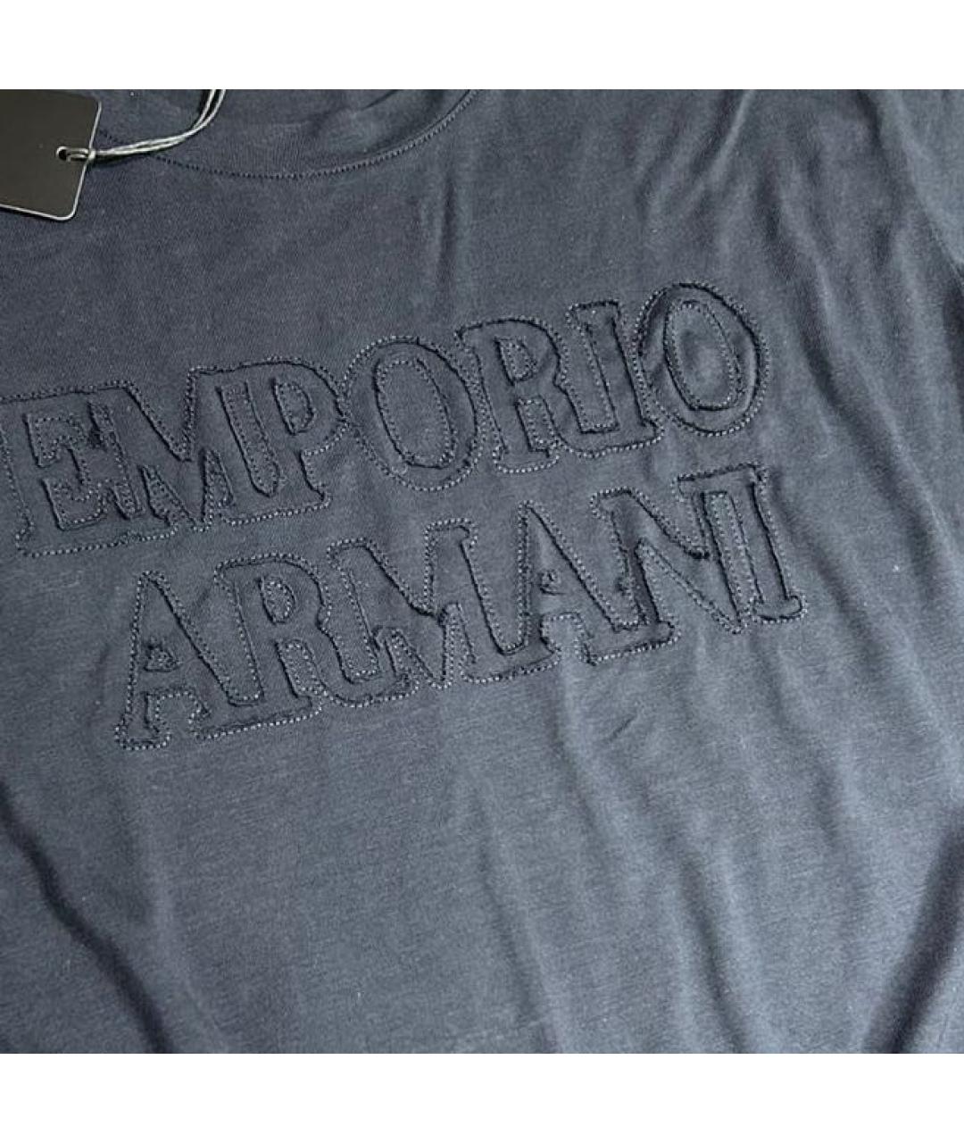 EMPORIO ARMANI Черная лиоцелловая футболка, фото 4