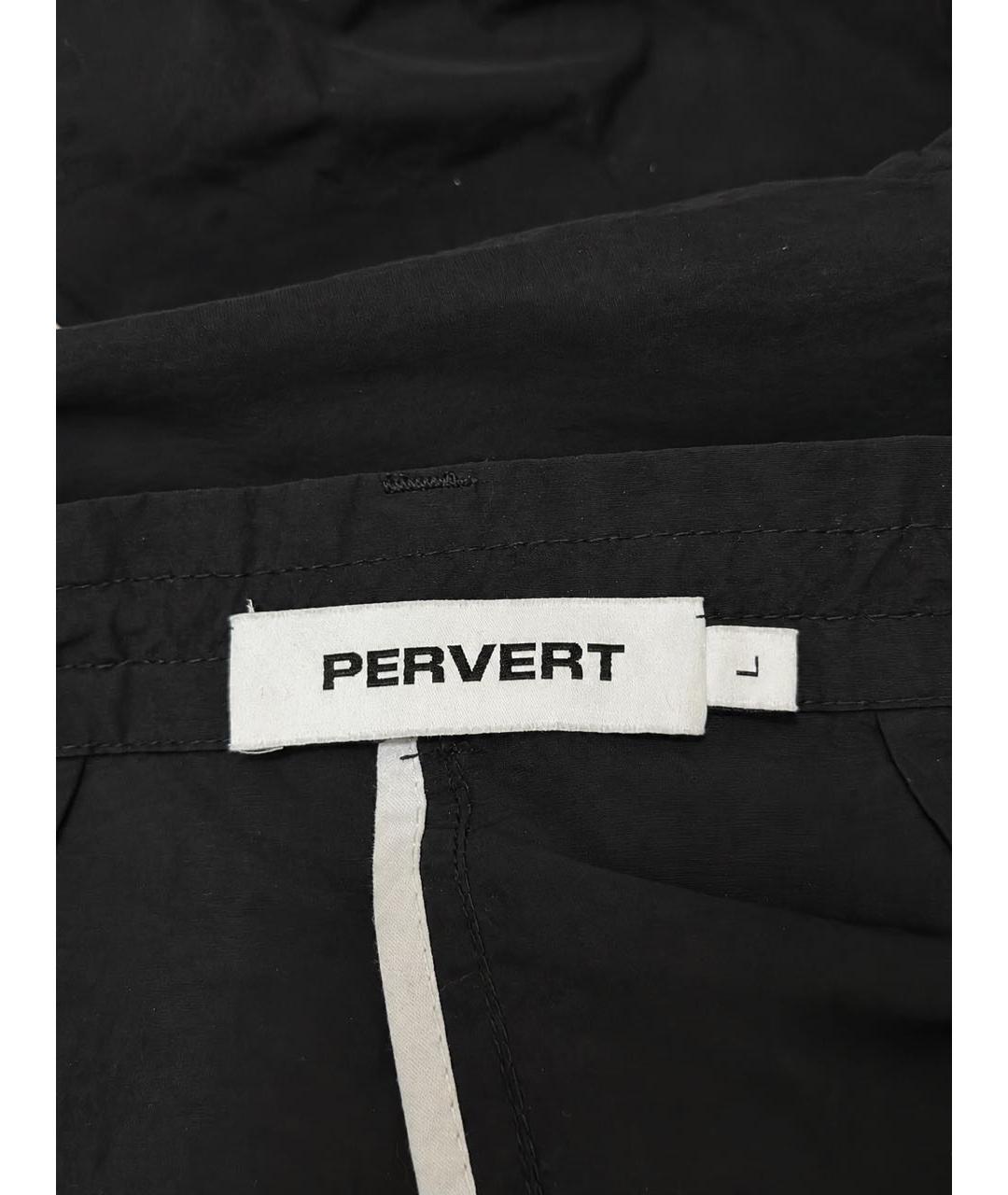 PERVERT Черные хлопковые брюки широкие, фото 7