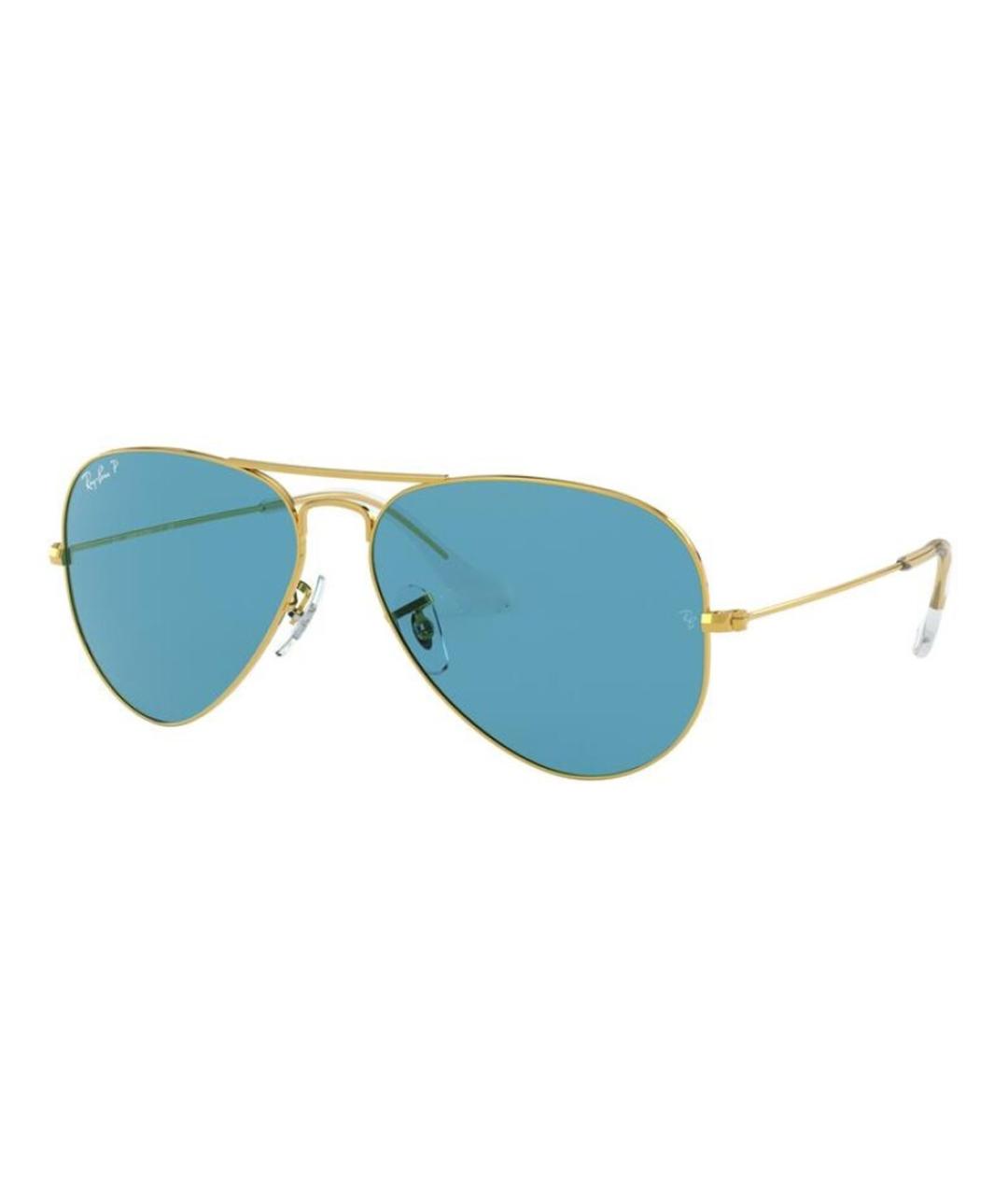 RAY BAN Золотые металлические солнцезащитные очки, фото 1