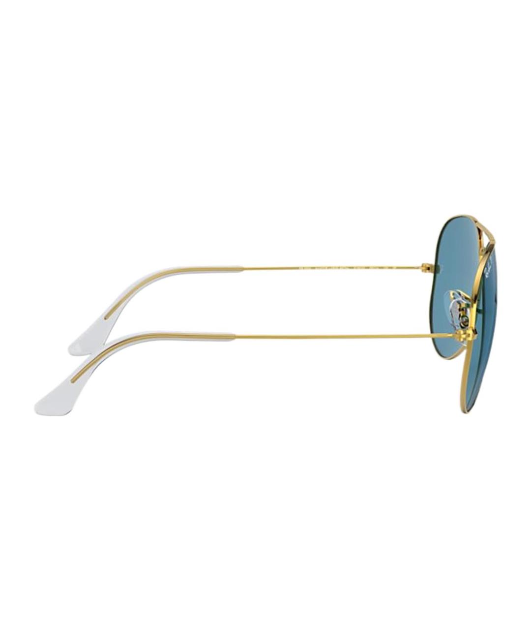 RAY BAN Золотые металлические солнцезащитные очки, фото 4