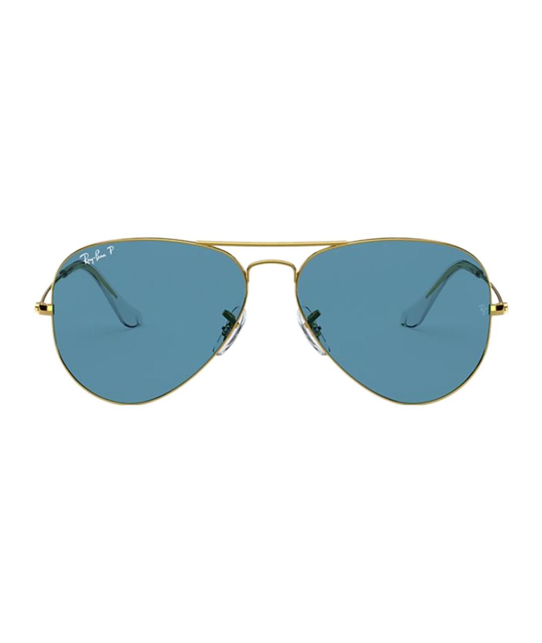 RAY BAN Золотые металлические солнцезащитные очки, фото 2