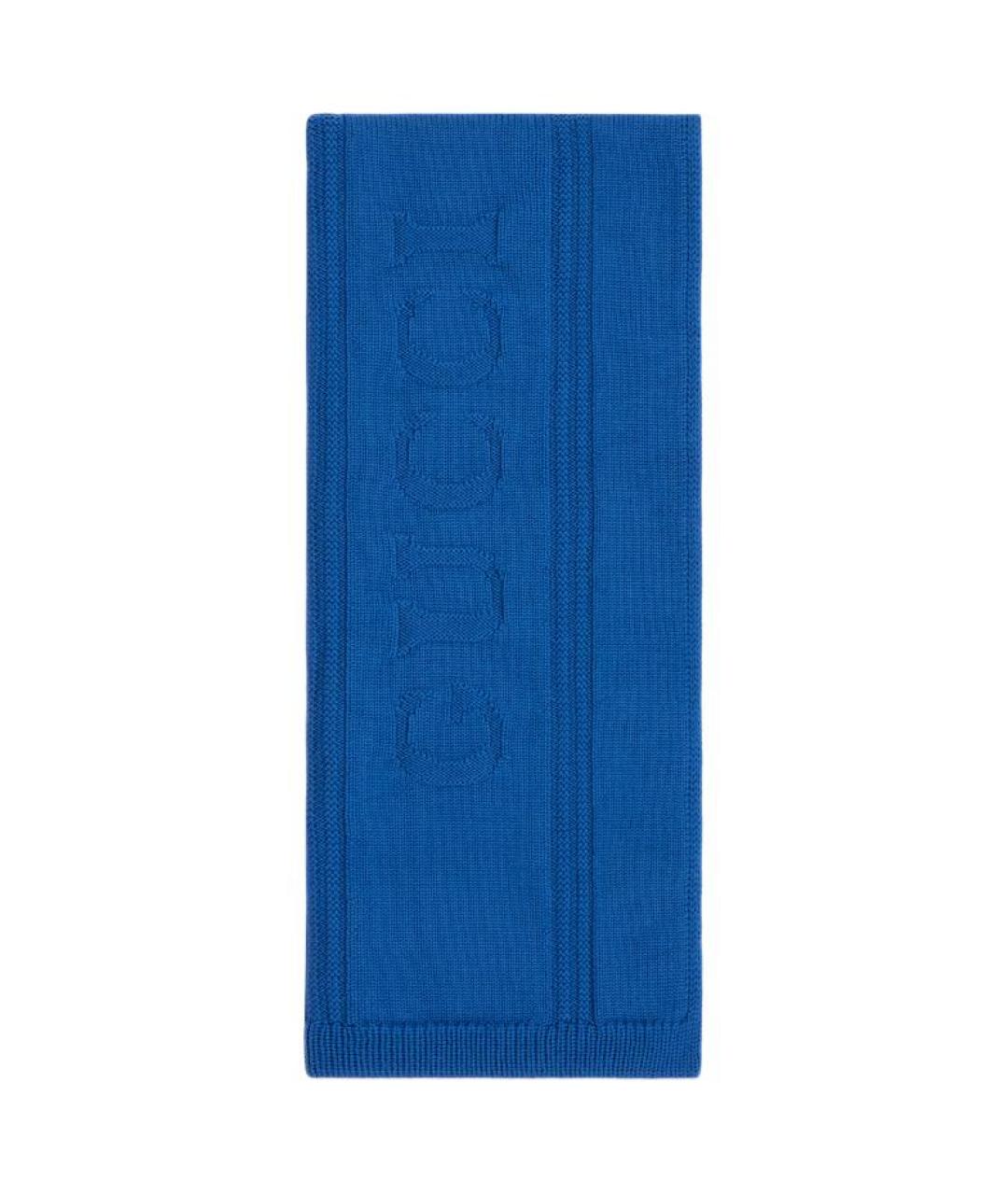 GUCCI Синий шерстяной шарф, фото 1