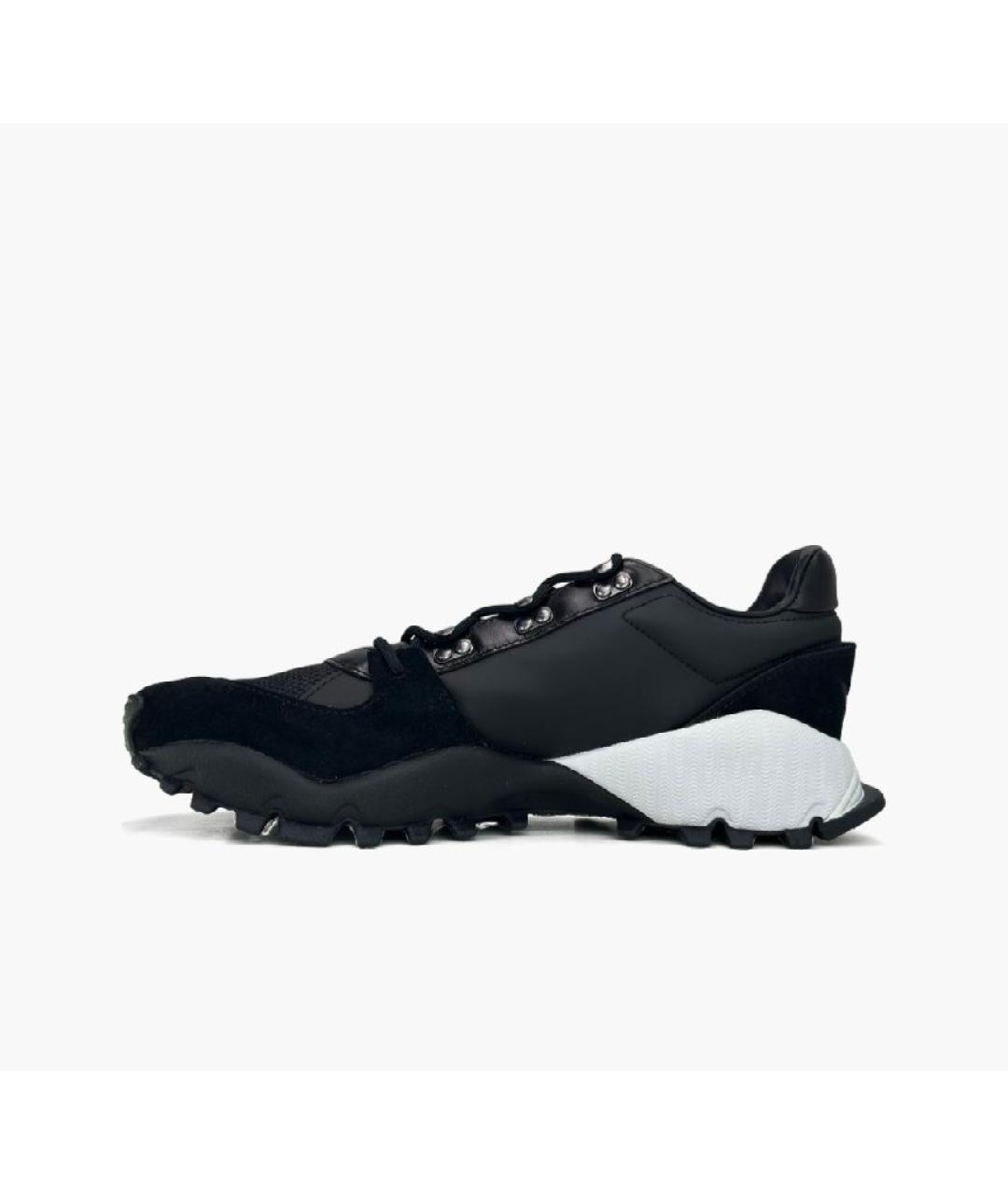 Y-3 Черные кожаные низкие кроссовки / кеды, фото 4