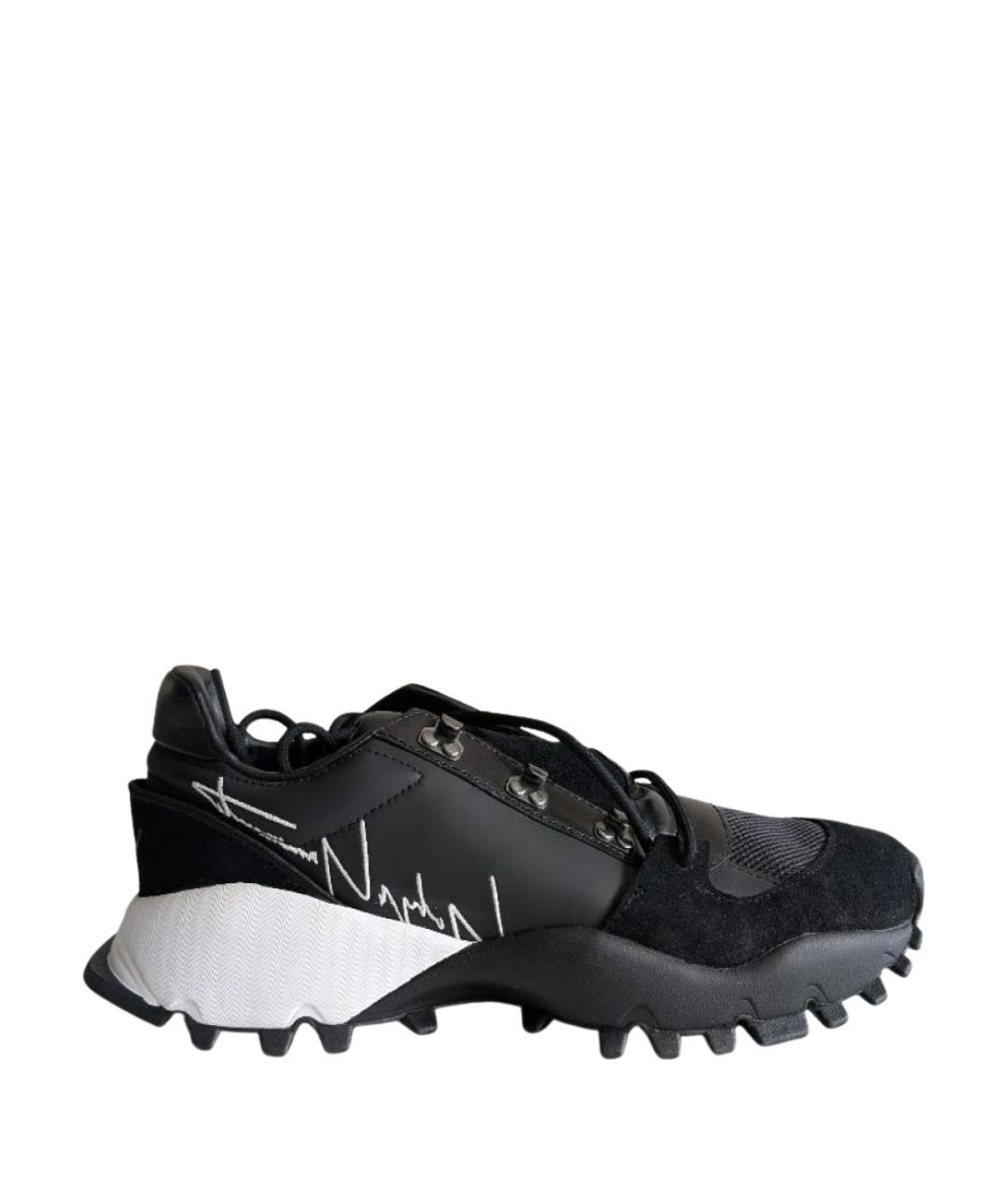 Y-3 Черные кожаные низкие кроссовки / кеды, фото 1