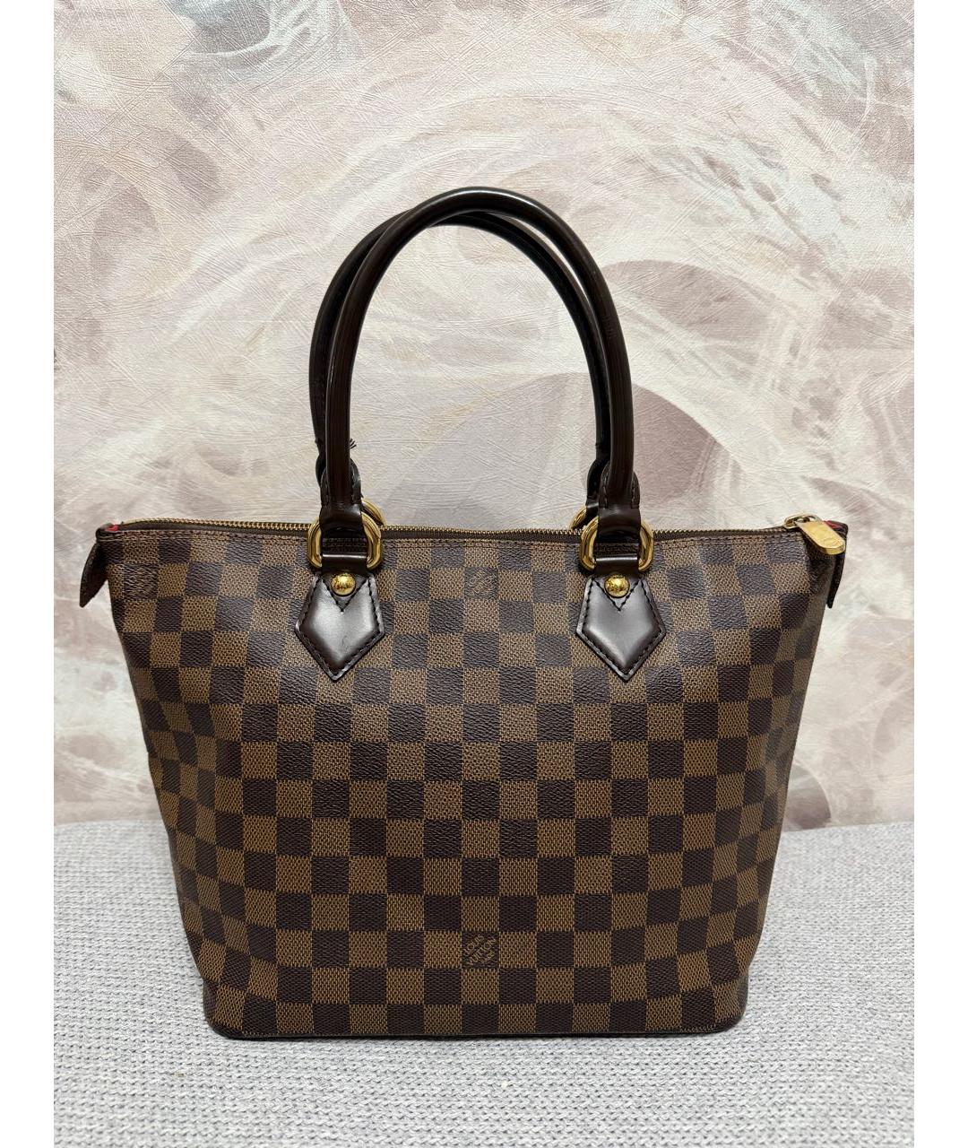 LOUIS VUITTON Коричневая сумка тоут из канвы, фото 9